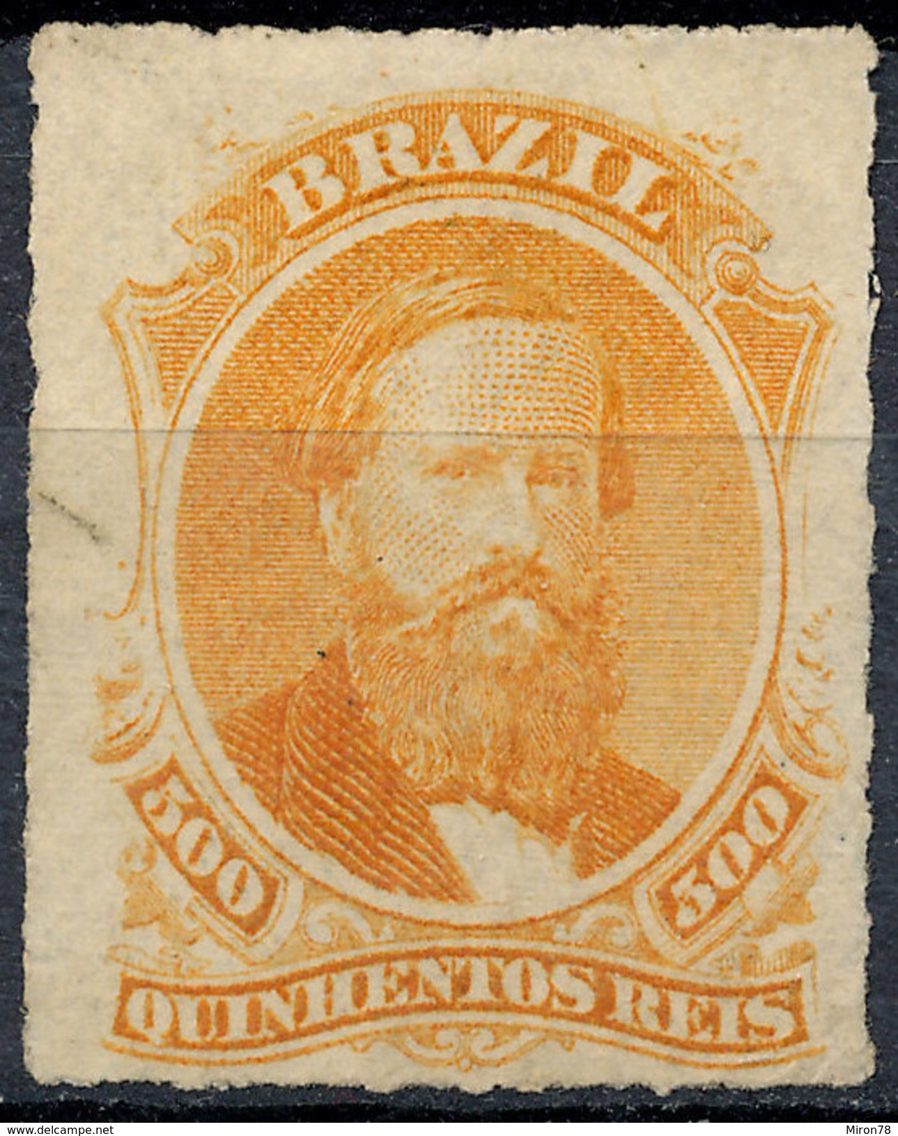 Stamp Brazil 1876  Scott #67 500 Reis Lot#52 - Ongebruikt