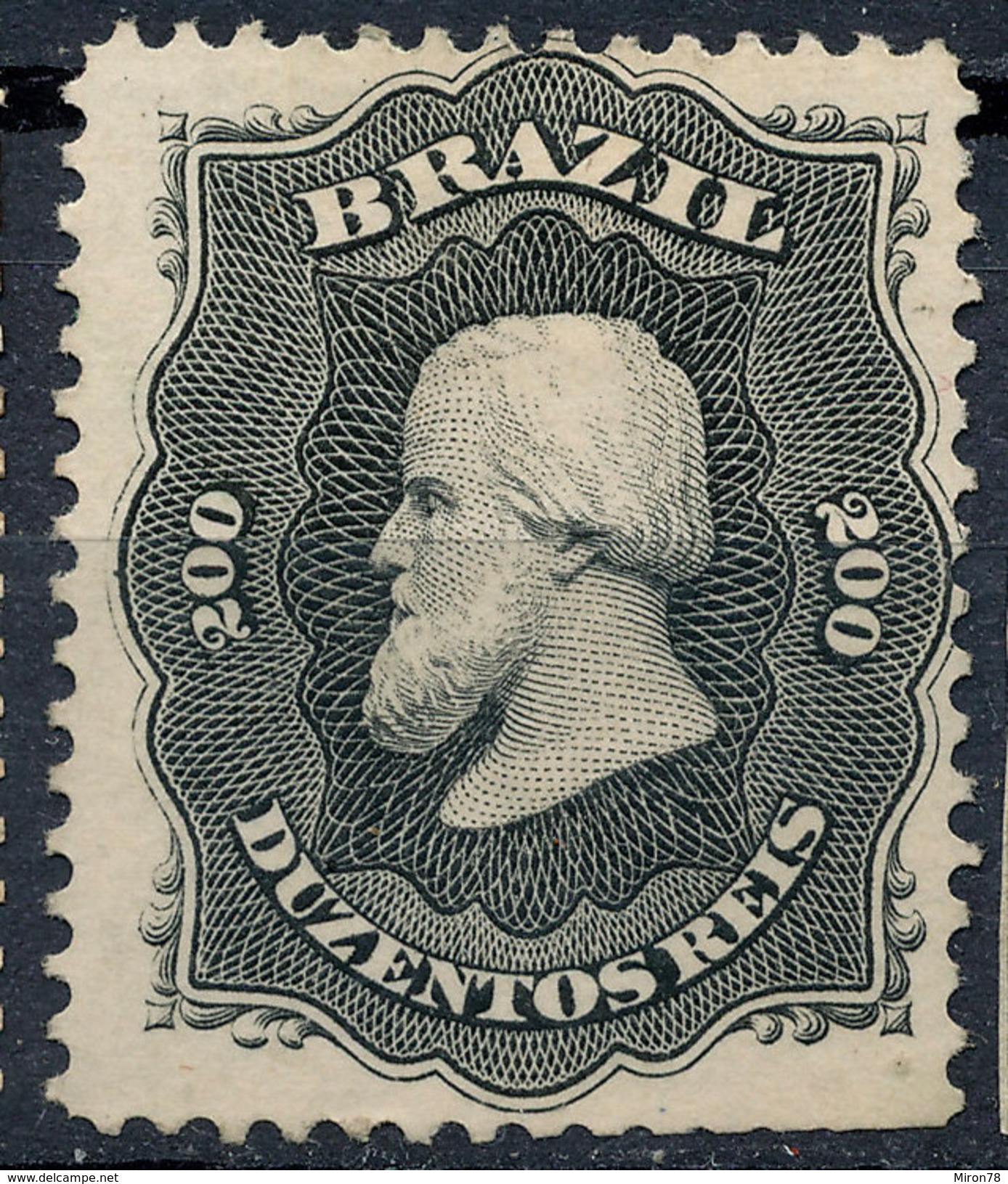 Stamp Brazil 1866  Scott #59 200 Reis Lot#67 - Ongebruikt