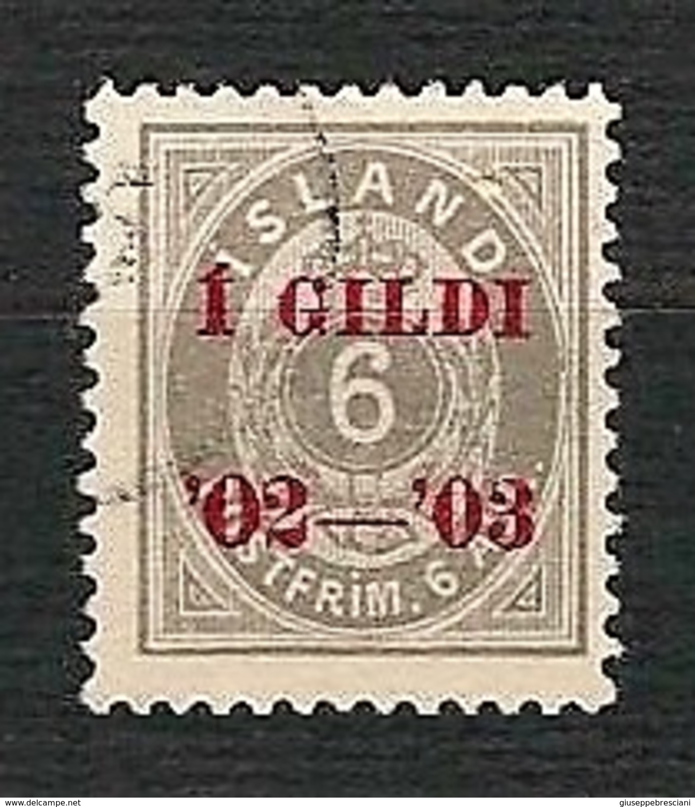 ISLAND 1902 - Numeral And Crown Overprint  "1 Gildi '02 - '03" - Mi:IS 27 - Prefilatelia