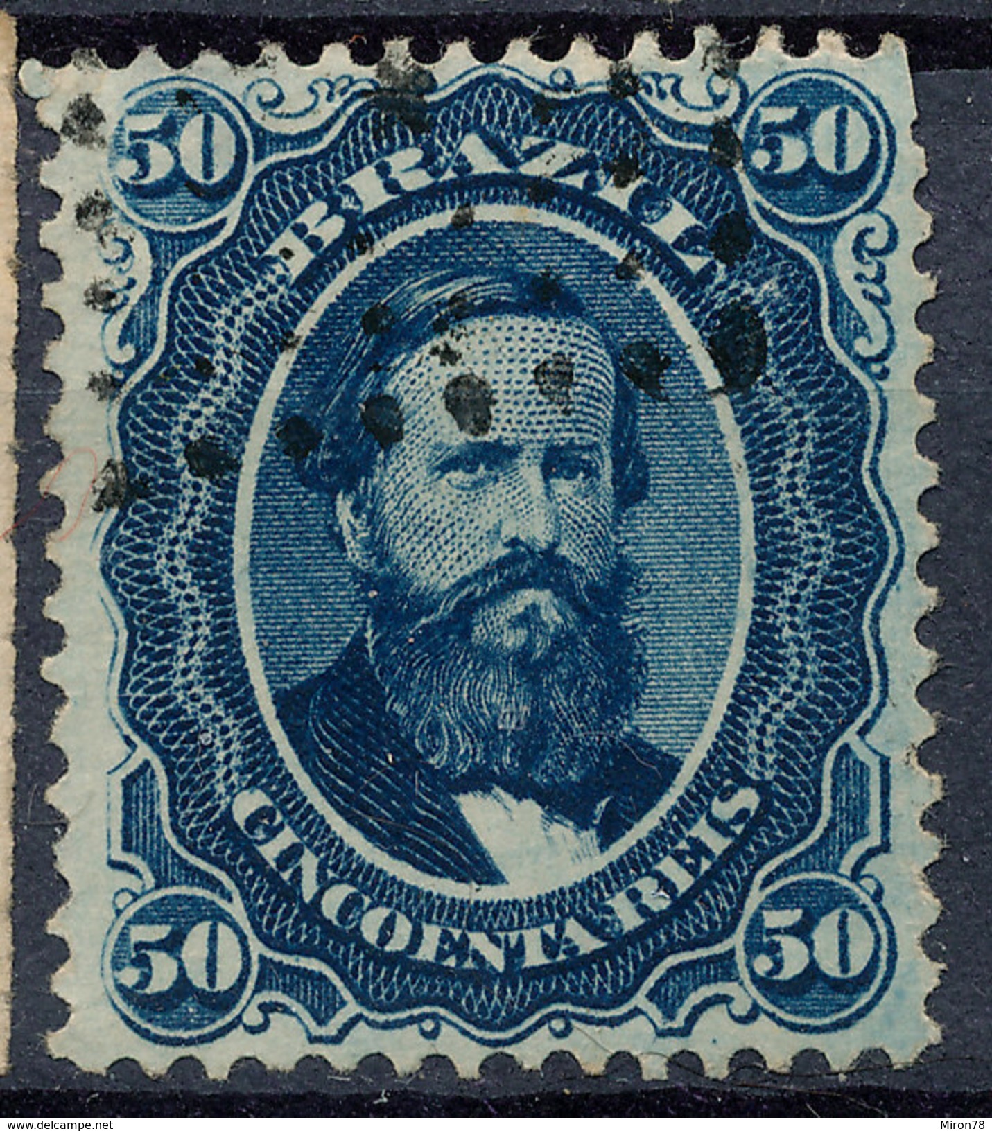 Stamp Brazil 1866  50 Reis Used Lot#8 - Oblitérés