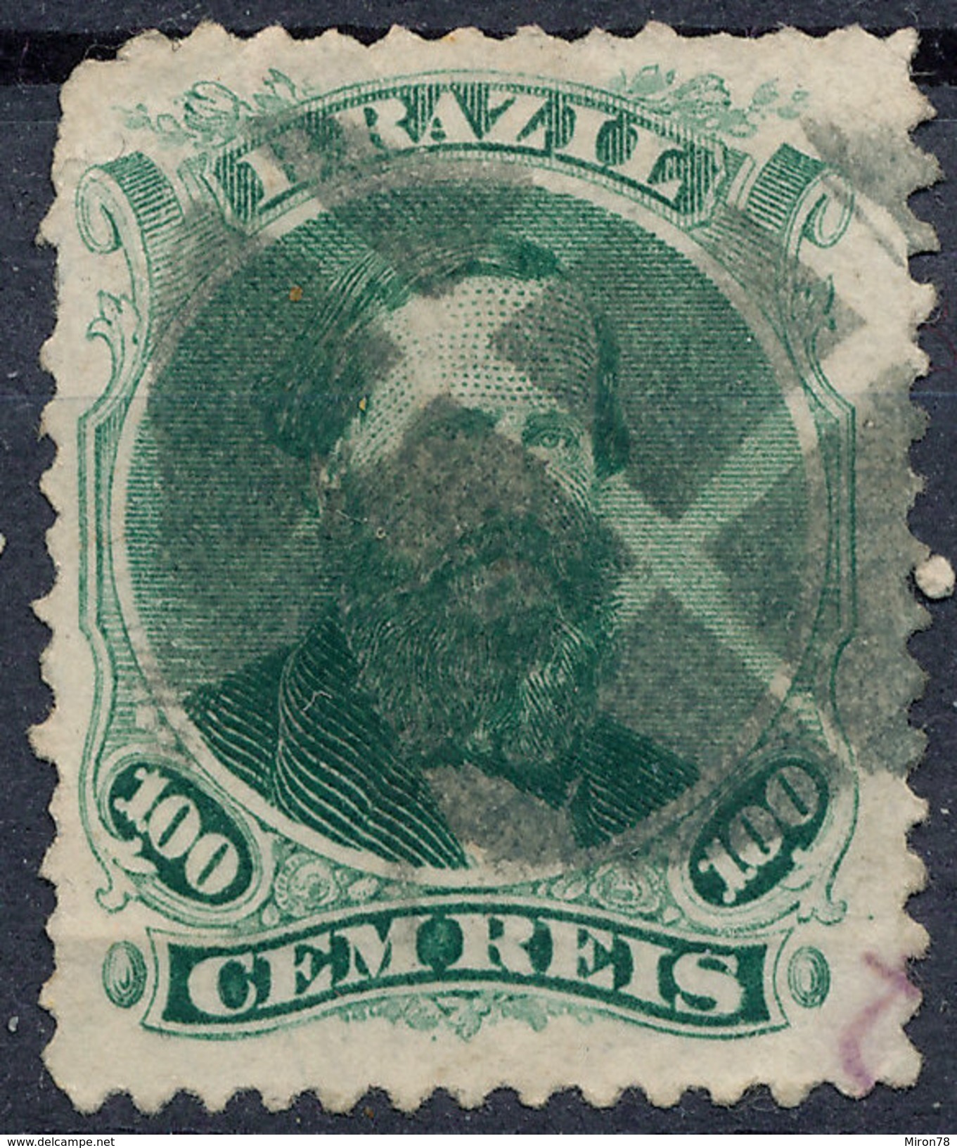 Stamp Brazil 1866  100 Reis Used Lot#27 - Oblitérés