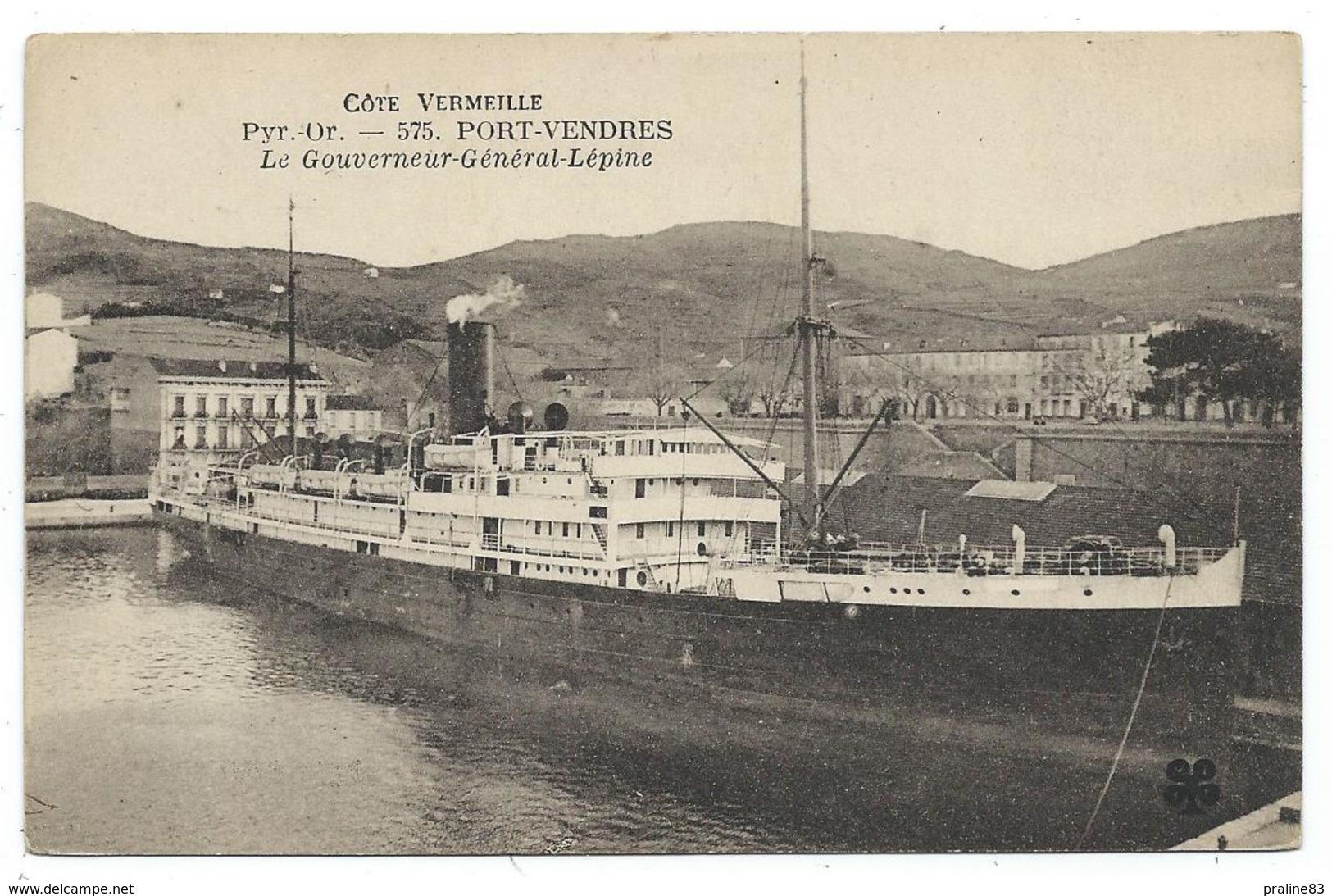 CPA - PORT VENDRES, LE GOUVERNEUR GENERAL LEPINE - Pyrénées Orientales 66 - Ecrite 1924 - Paquebots