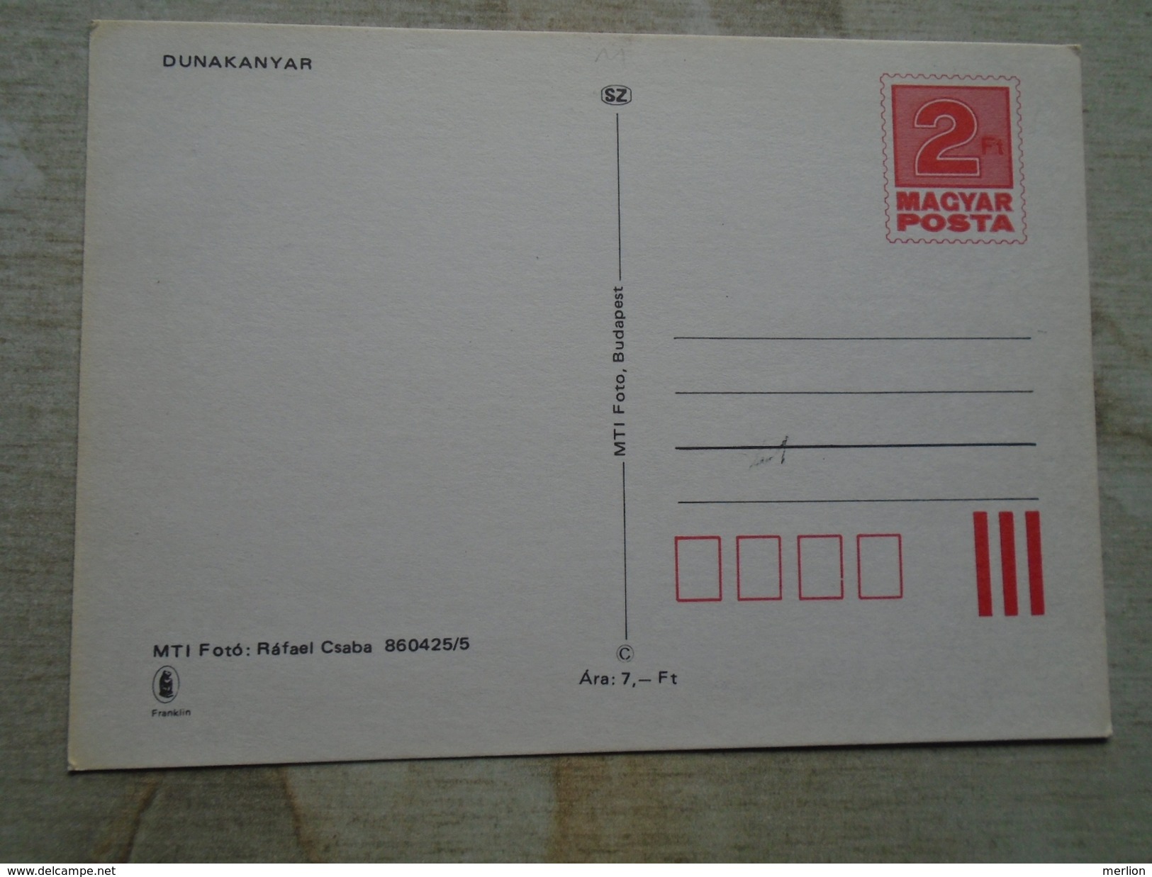 D146680  HUNGARY-Entier Postal Stationery -Ganzsache -  DUNAKANYAR 2  Ft Nr.860425/5 - Ganzsachen