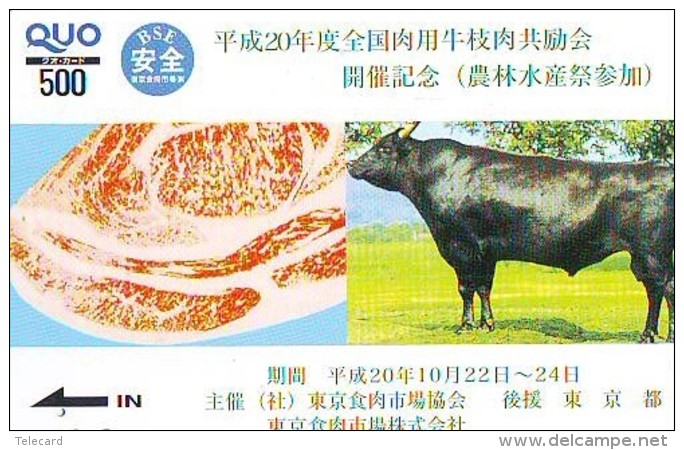 Carte Prépayée Japon * VACHE (680) COW * KOE * BULL * TAUREAU * KUH * CARD JAPAN * KARTE  VACA* TAURUS * - Vacas