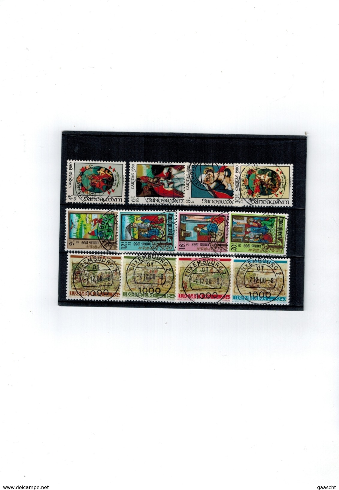 Luxembourg 3 Series De Timbres Caritas De 1980,1988 Et 1998 Oblitérées - Gebraucht