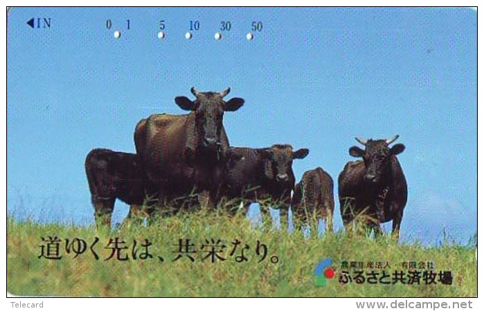 Télécarte JAPON *  * VACHE (691) COW * KOE * BULL * TAUREAU * KUH * PHONECARD JAPAN * TELEFONKARTE * VACA TAURUS - Koeien