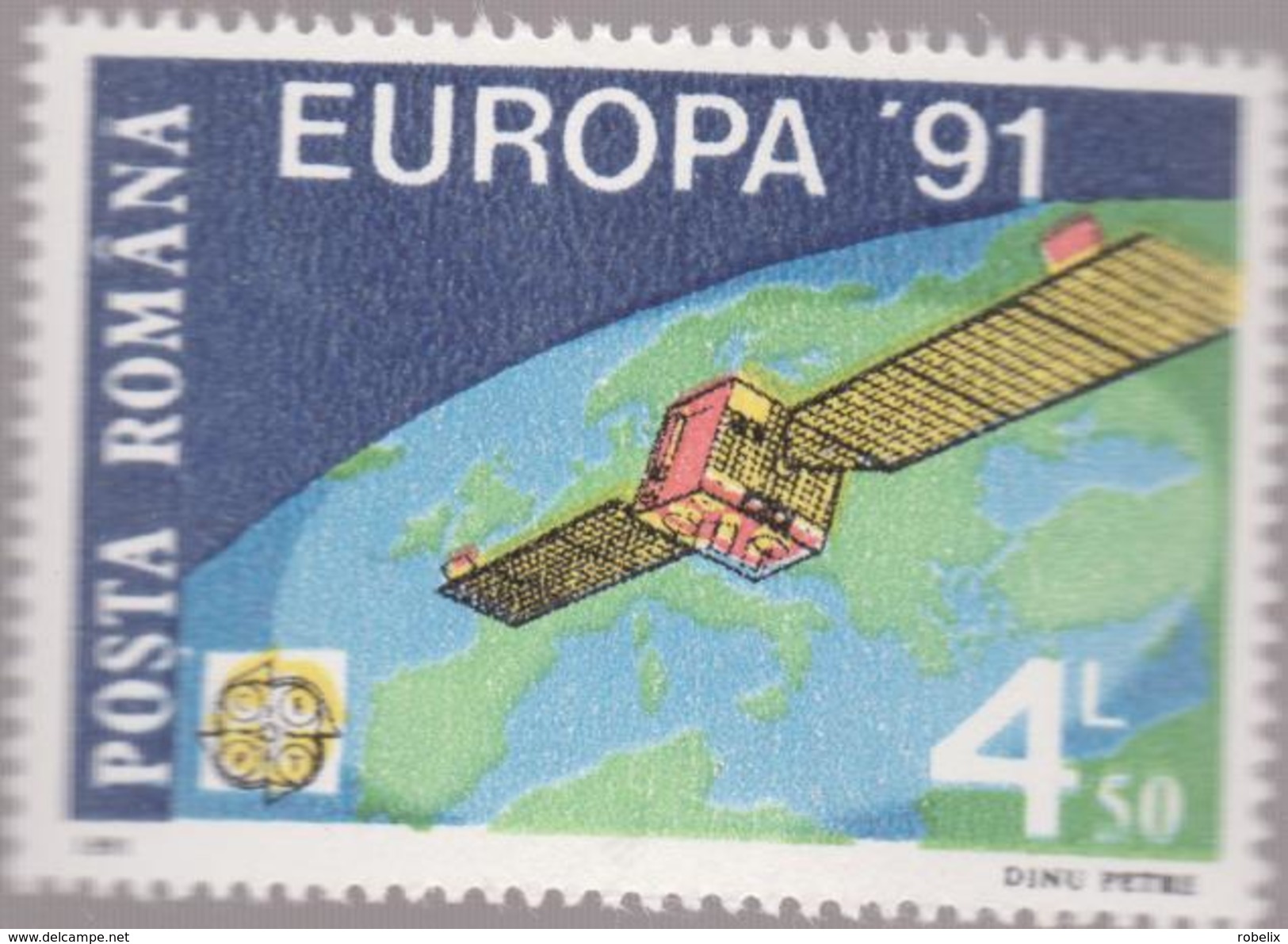 ROMANIA -1991- EUROPA-telecommunication Satellit- Set 1 Val  MNH** - Europa