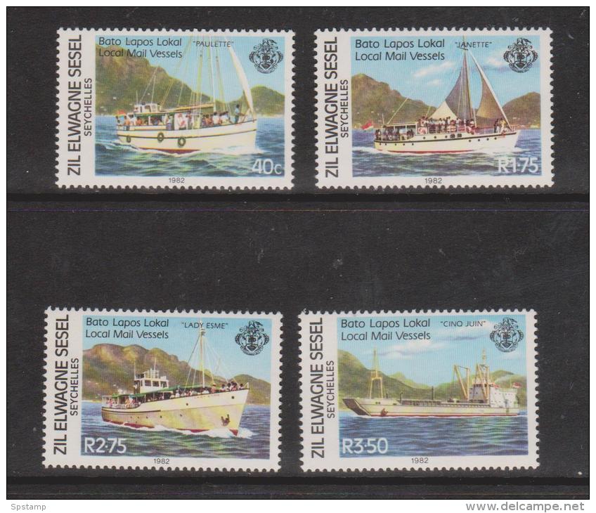 Seychelles Zil Eloigne Sesel 1982 Mail Boat Set 4 MNH - Seychelles (1976-...)
