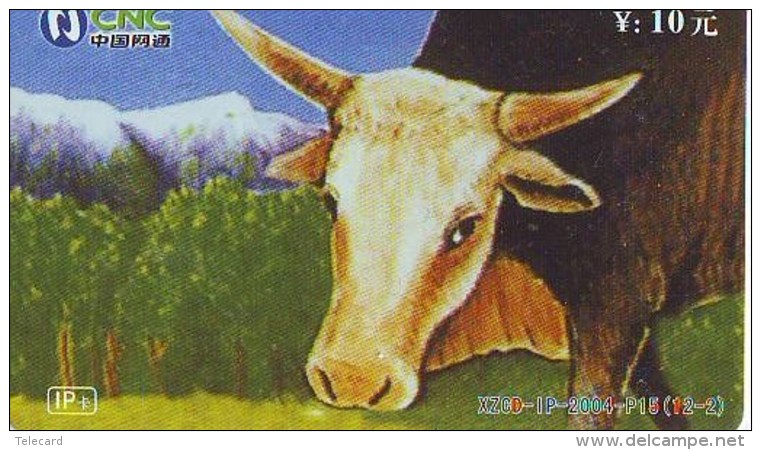 Télécarte CHINA * VACHE (722)  COW * KOE * BULL * TAUREAU * KUH * PHONECARD  * TK * VACA TAURUS - Mucche