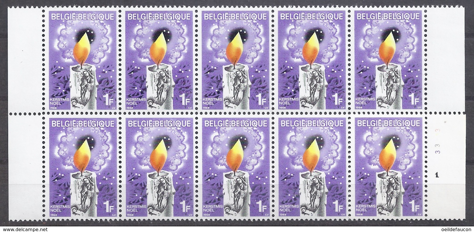 BELGIQUE - Cob - Bloc De 10 X 1478** - Cote 2,50 &euro; - Weihnachten