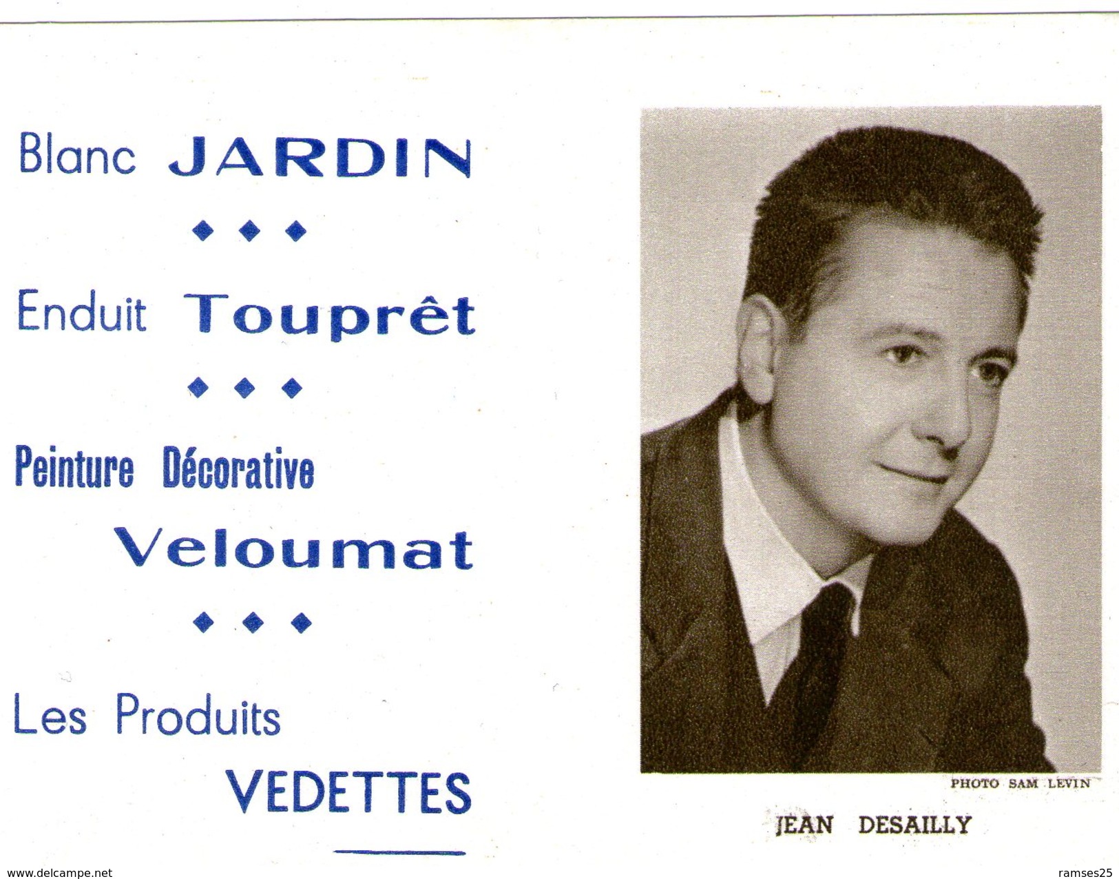(12) Calendrier 1961 Jean Desailly  Produit Vedettes (bon Etat) - Petit Format : 1961-70