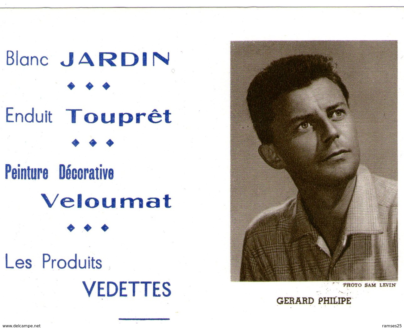 (12) Calendrier 1961 Gerard Philipe  Produit Vedettes (bon Etat) - Tamaño Pequeño : 1961-70