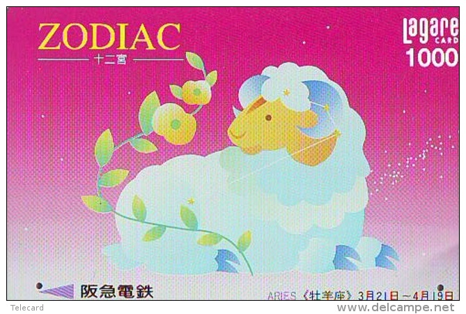 CARTE PREPAYEE JAPON ZODIAQUE  MOUTON * TK STERNZEICHEN SCHAF (351) SHEEP SCHAAP  GOAT STEENBOK HOROSCOPE * Phonecard - Zodiaque