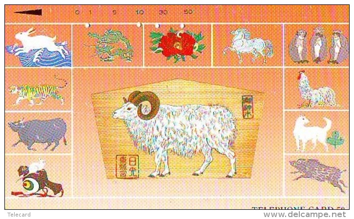 Télécarte JAPON ZODIAQUE  MOUTON * TK STERNZEICHEN SCHAF (364) SHEEP SCHAAP  GOAT STEENBOK HOROSCOPE * Phonecard - Zodiaque