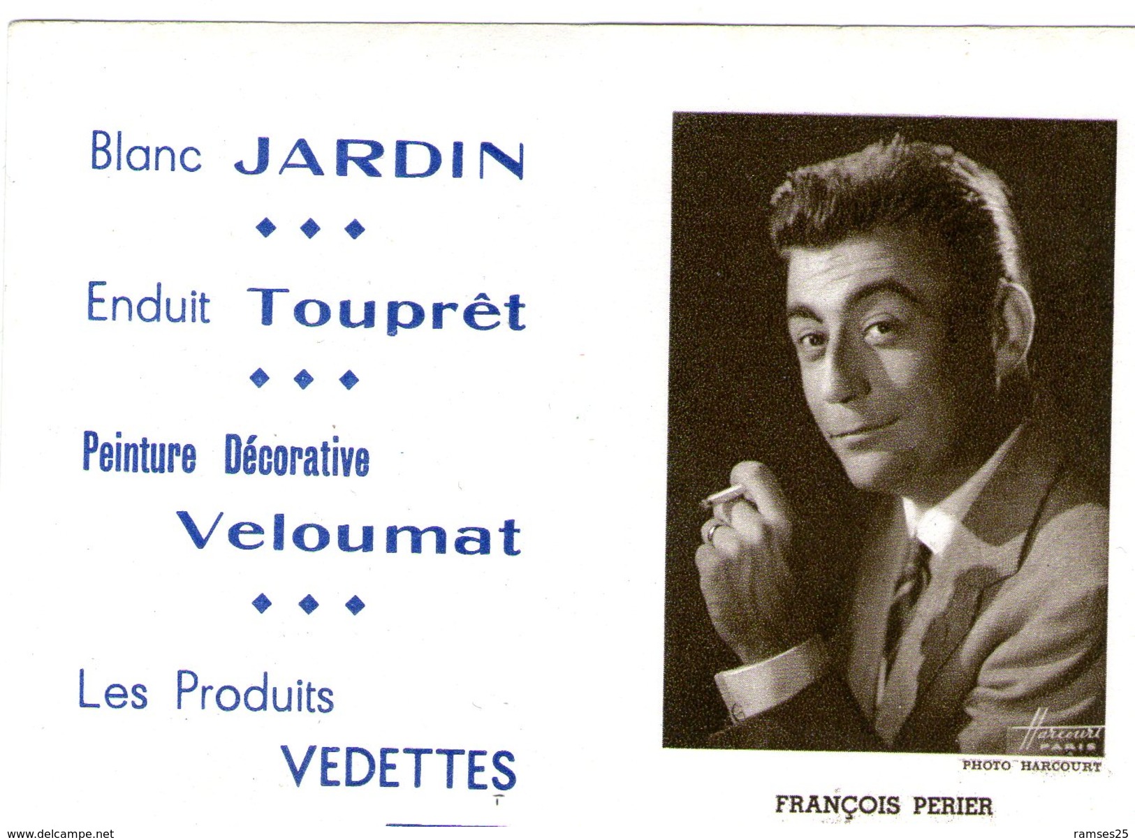 (12) Calendrier 1961 Francois Perier  Produit Vedettes (bon Etat) - Formato Piccolo : 1961-70