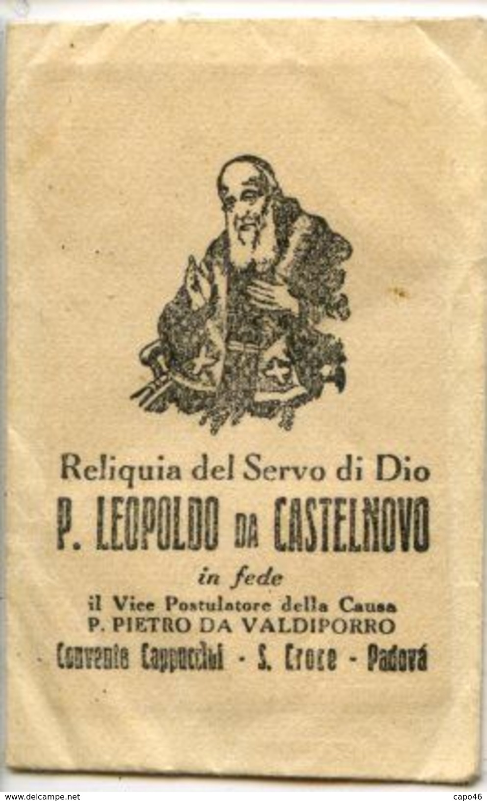 AR 50 - RELIQUIA DEL SERVO DI DIO PADRE LEOPOLDO DA CASTELNUIOVO - Religione & Esoterismo