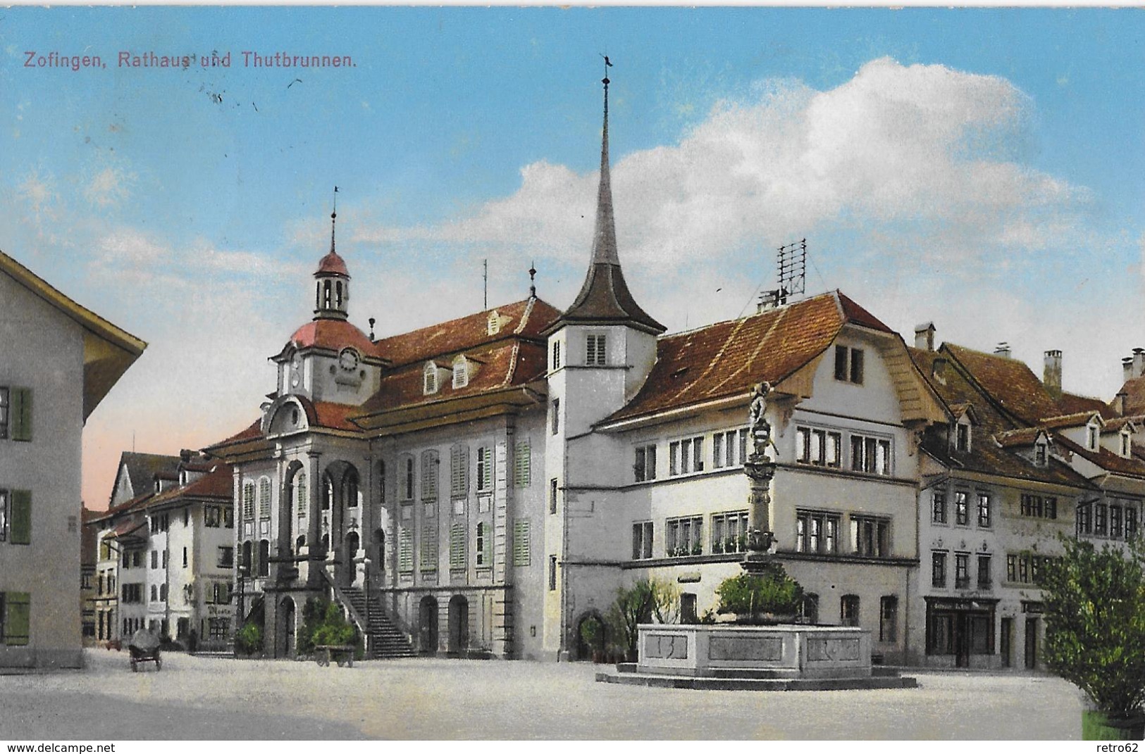 ZOFINGEN &rarr; Rathaus Und Thutbrunnen Anno 1916 - Zofingen