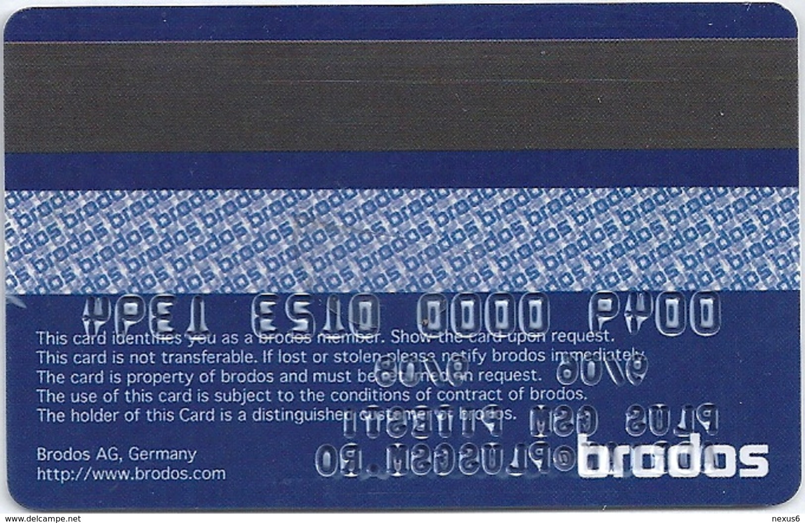 Romania - Brodos AG Type 1 - Full Size GSM Card Used By Connex Rare - Roumanie