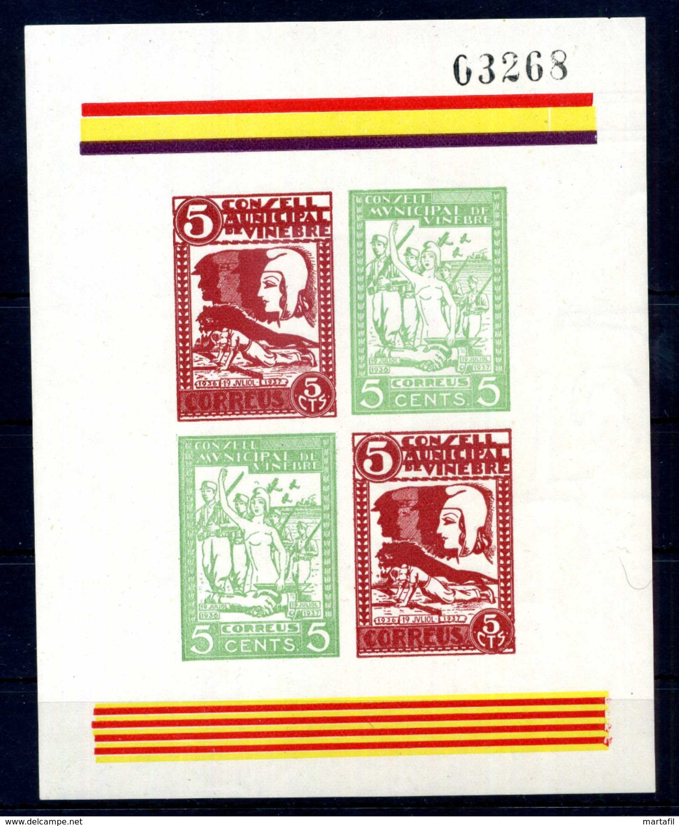 1937 SPAGNA "CONSELL MUNICIPAL DE VINEBRE" - Nuovi