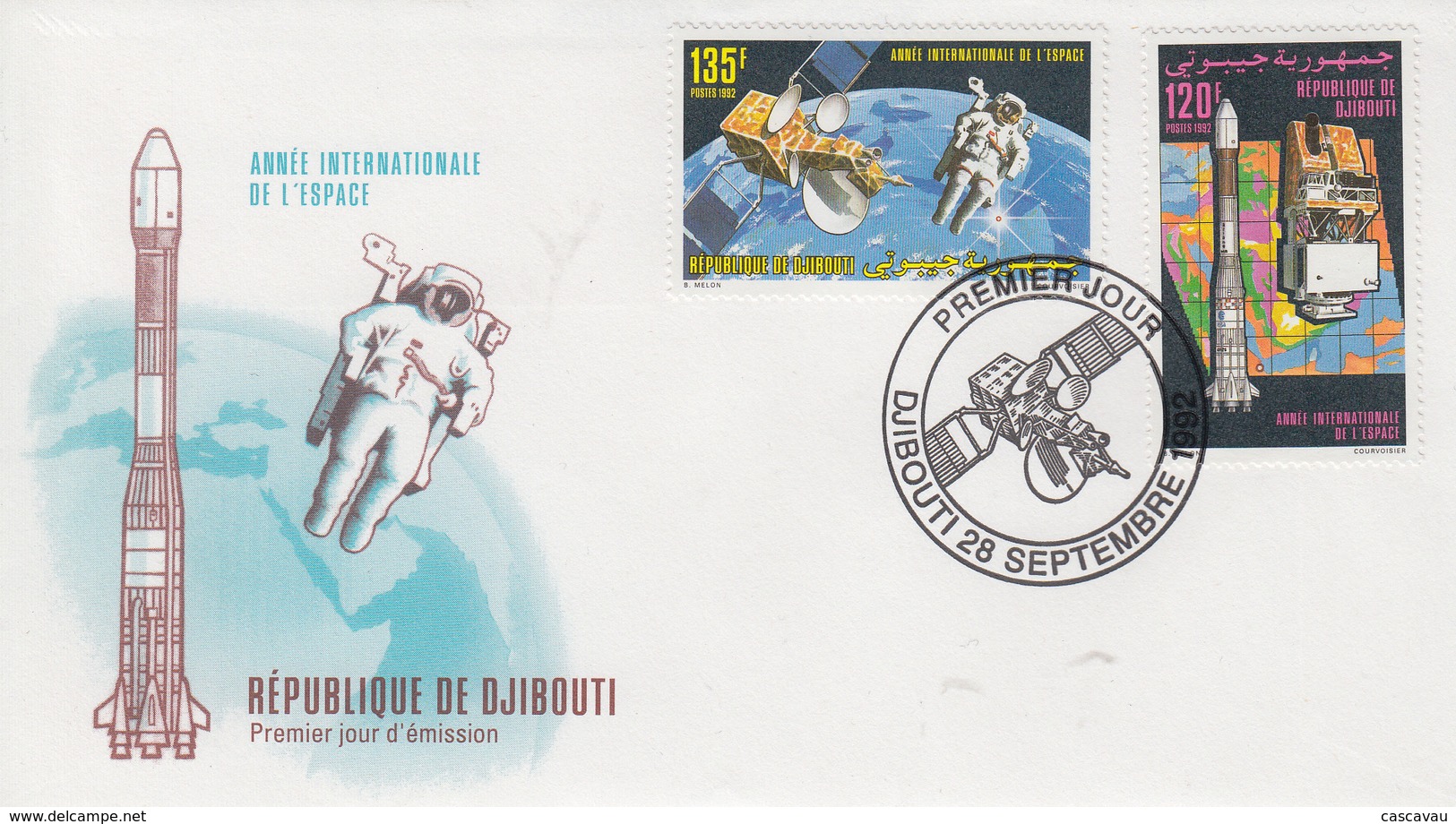 Enveloppe  FDC  1er  Jour   DJIBOUTI    Année  Internationale  De  L' Espace  1992 - Djibouti (1977-...)