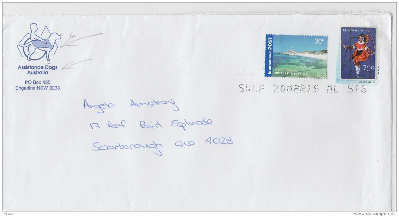 442 / Australien,  Vergnügungspark + Rottnest Island 2015 - Von Assistance Dogs - Cartas & Documentos