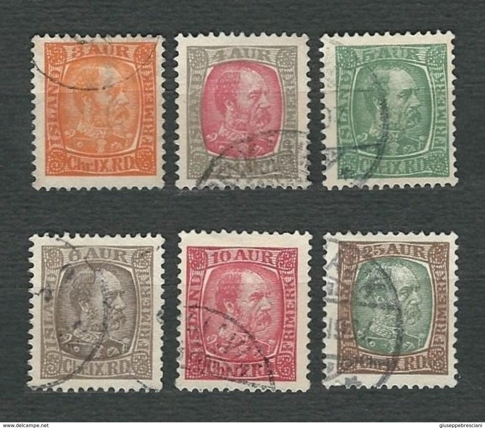 ISLAND 1902 - King Christian XI - Mi:IS 35-36-37-38-39-41 - Prephilately