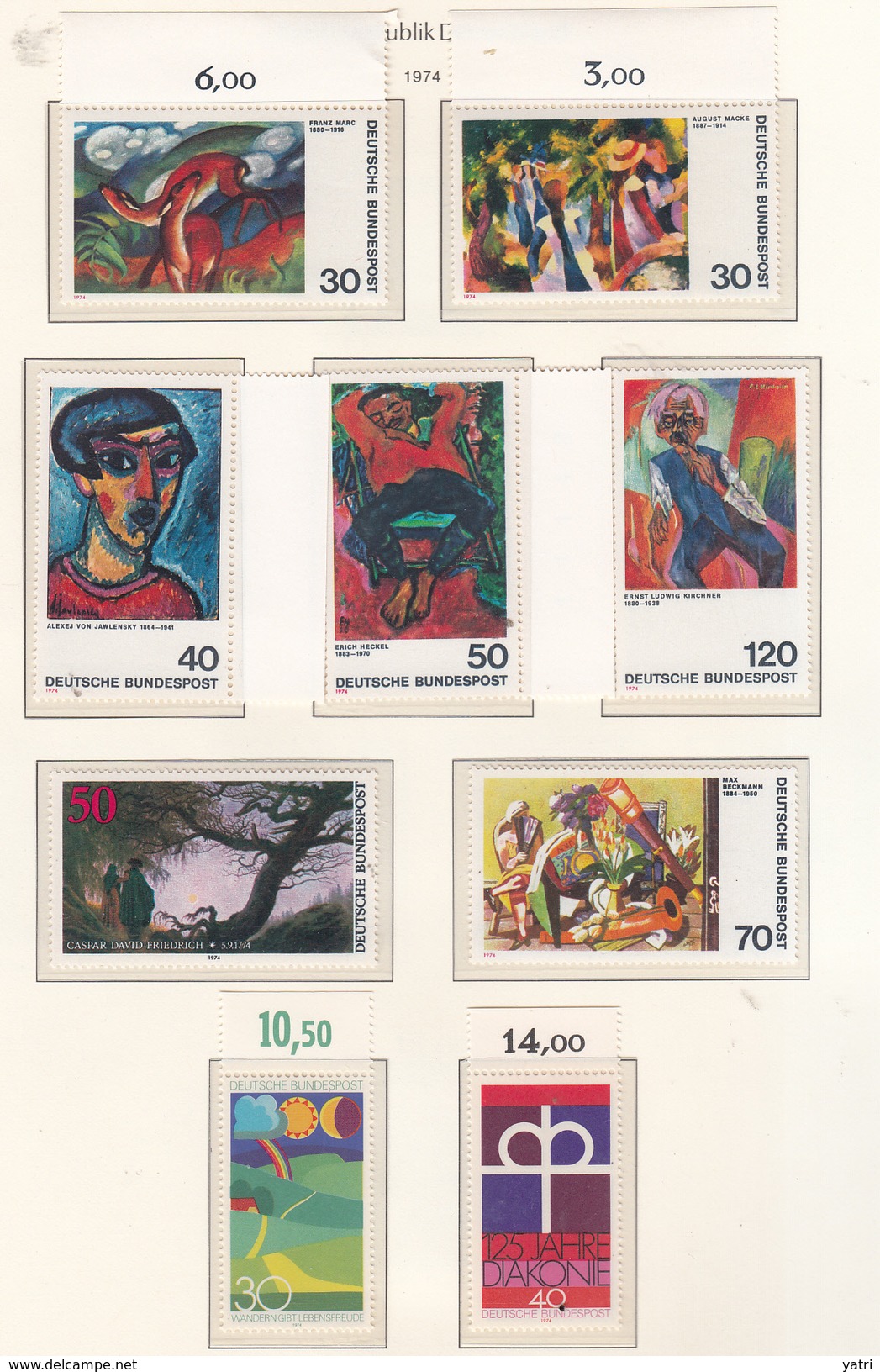Germania Federale - 1974 - Annata Completa ** | Complete Year Set MNH - Ungebraucht