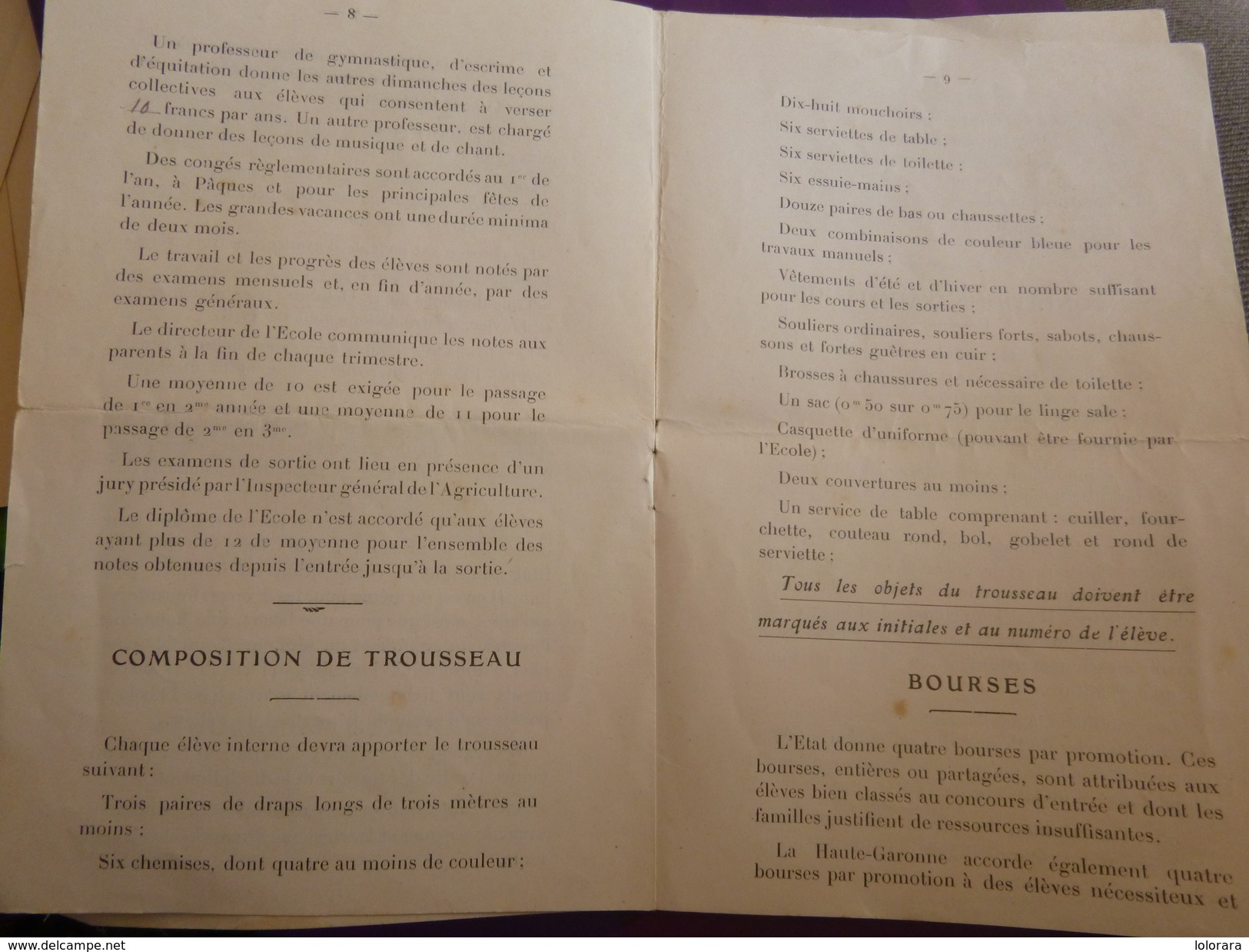 Dépliant école Régionale D'agriculture D'ONDES Haute Garonne 31 Ministère Agriculture 1925 Toulouse - Non Classés