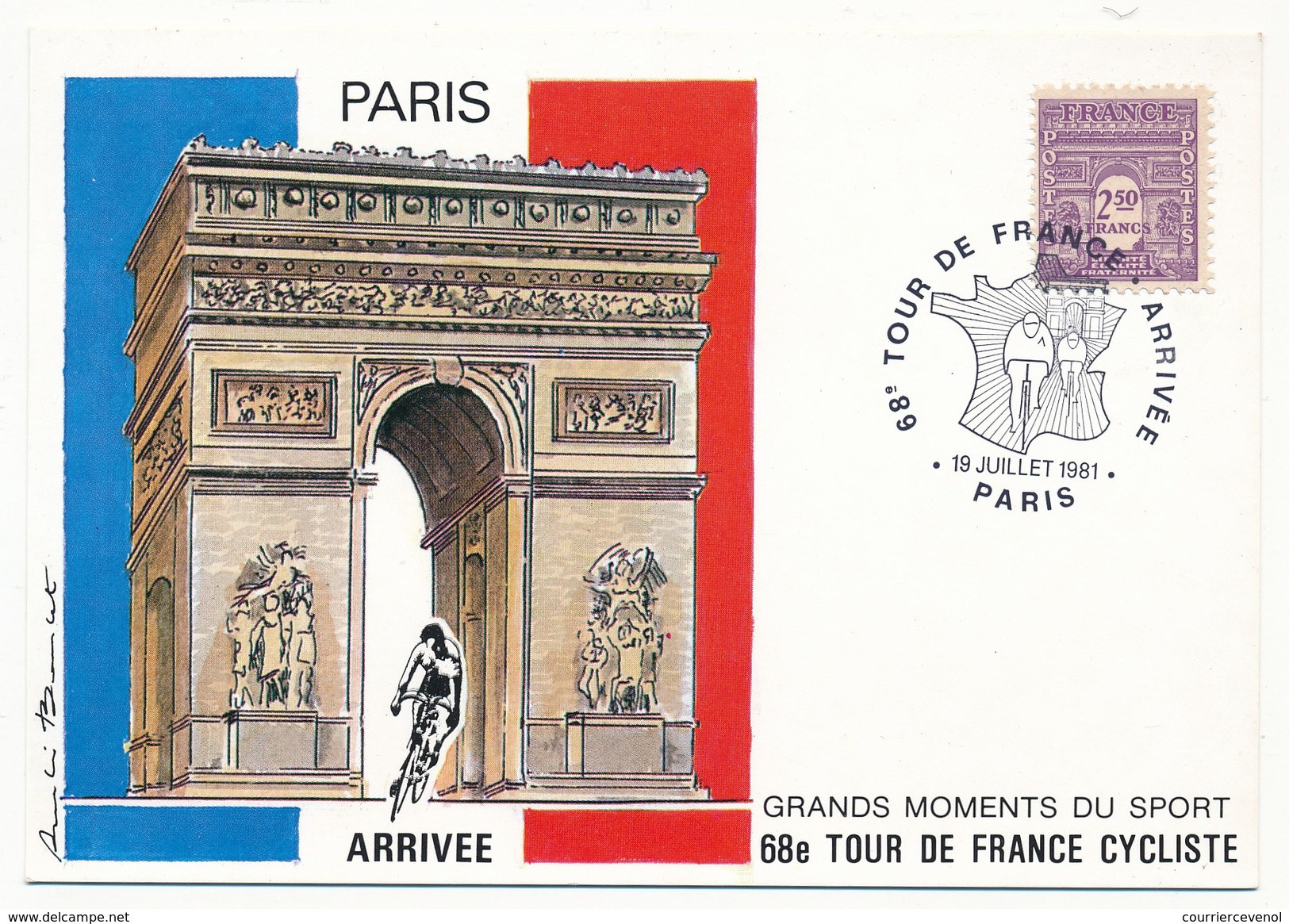 FRANCE - Carte Postale - 68eme Tour De France Cycliste - ARRIVEE - PARIS - 19 Juillet1981 - Radsport