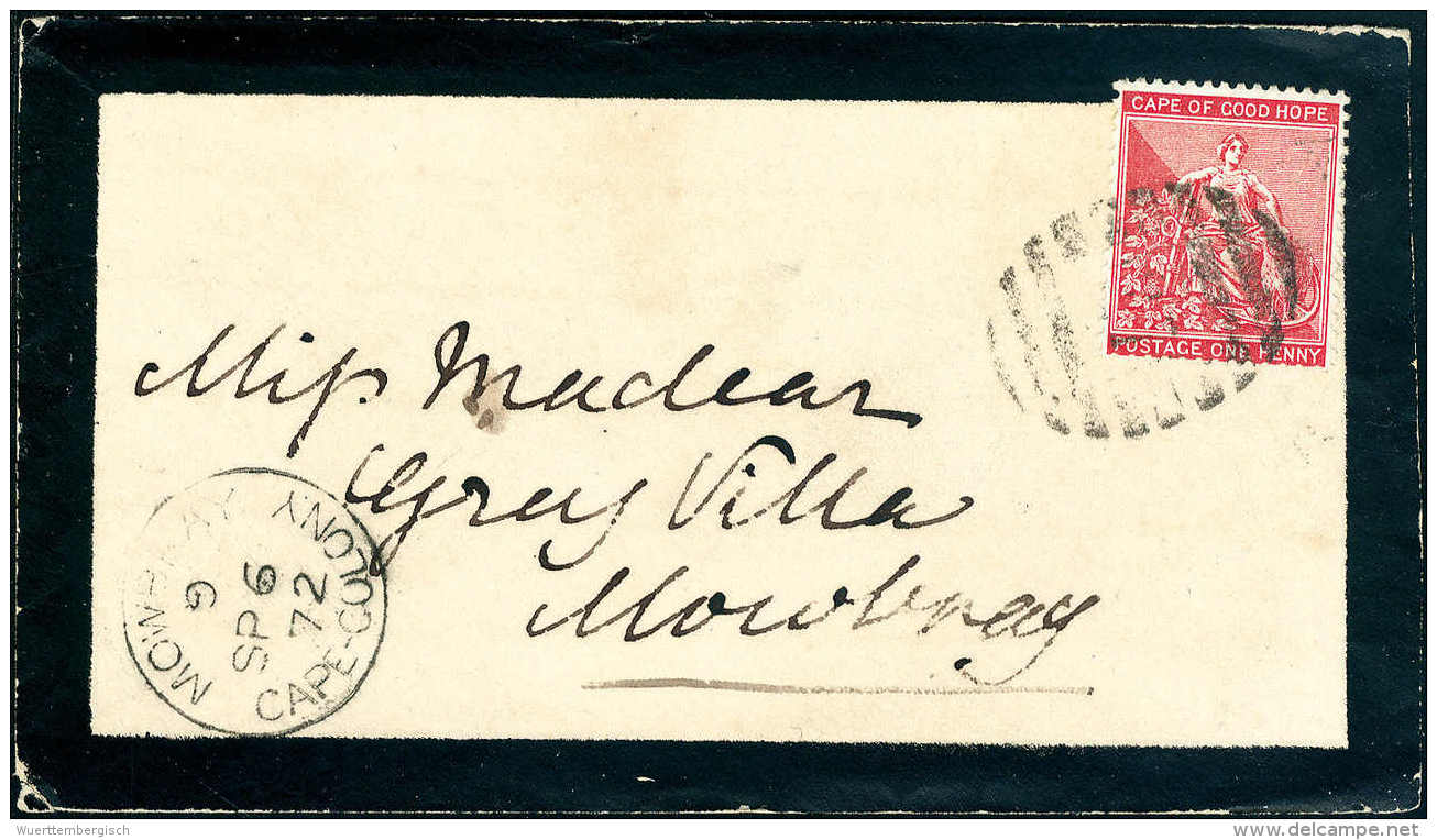 Beleg 1865, 1 P., Tadelloser Ortsbrief Aus Mowbray Sowie 4 P. Auf Brief Von Capstadt Nach Oranje-Freistaat.... - Other & Unclassified