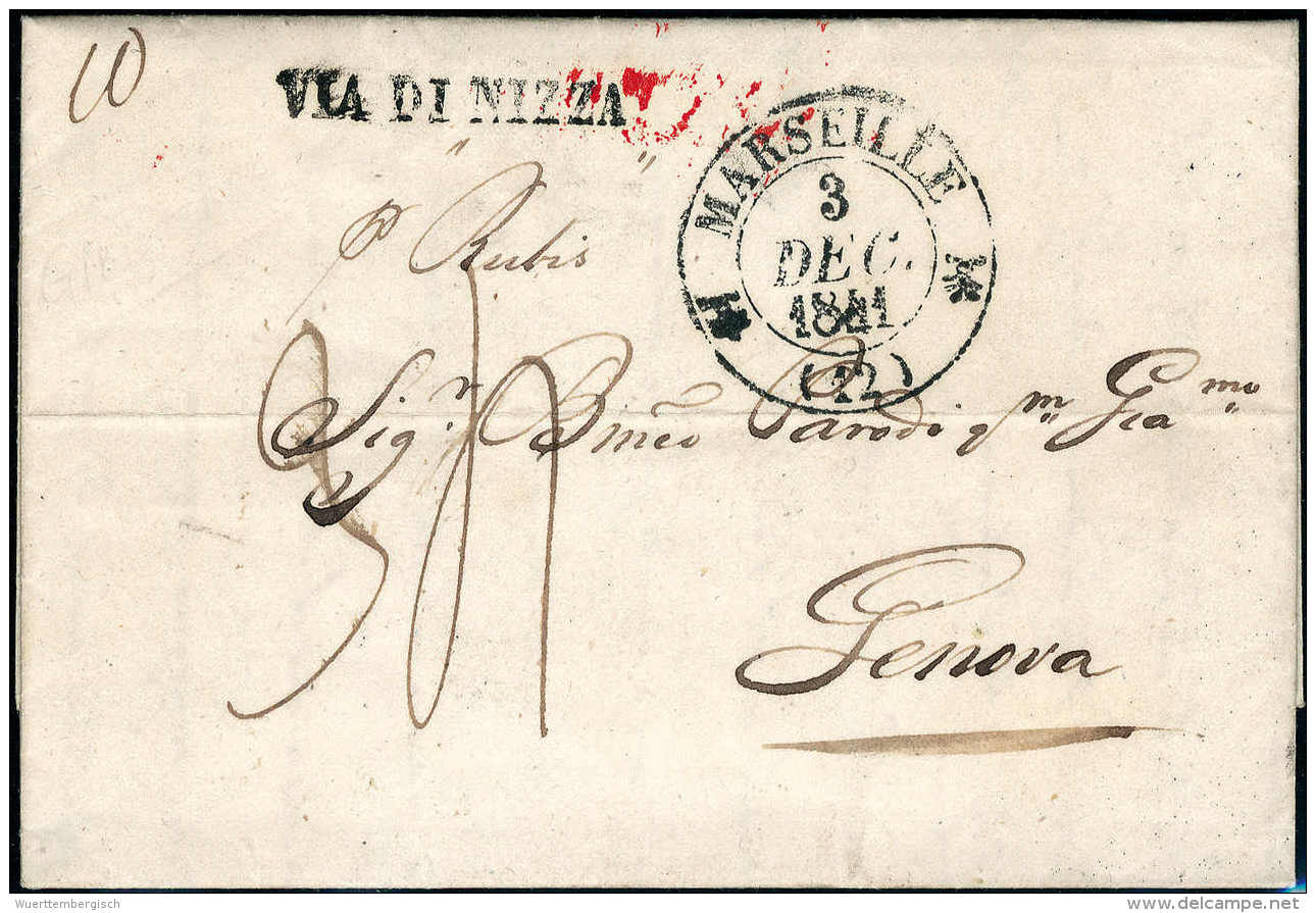 Beleg 1827/41, Drei Seltene Transitbriefe Nach Genua, England Und Lissabon. - Autres & Non Classés