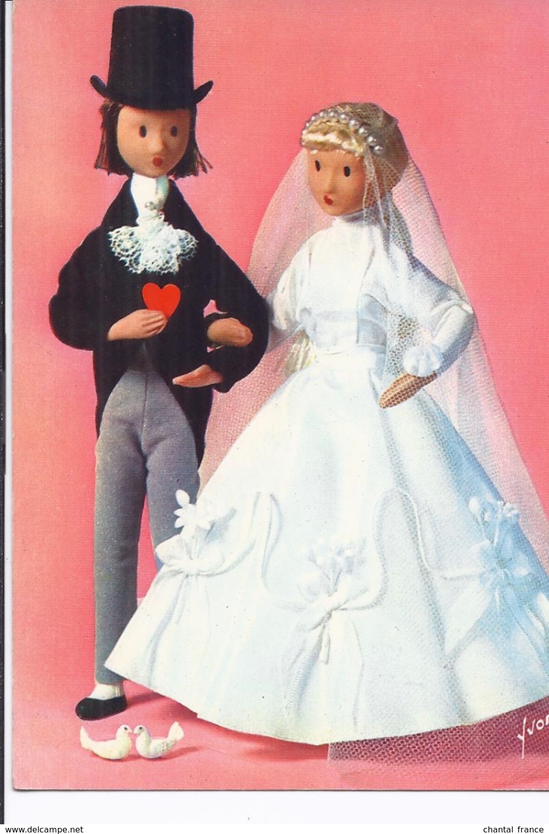 2 CP Les Amoureux De Peynet, Les Mariés (Fleur D'oranger : Amour Pur Et Nous Nous Aimerons Toute La Vie) - Hedendaags (vanaf 1950)