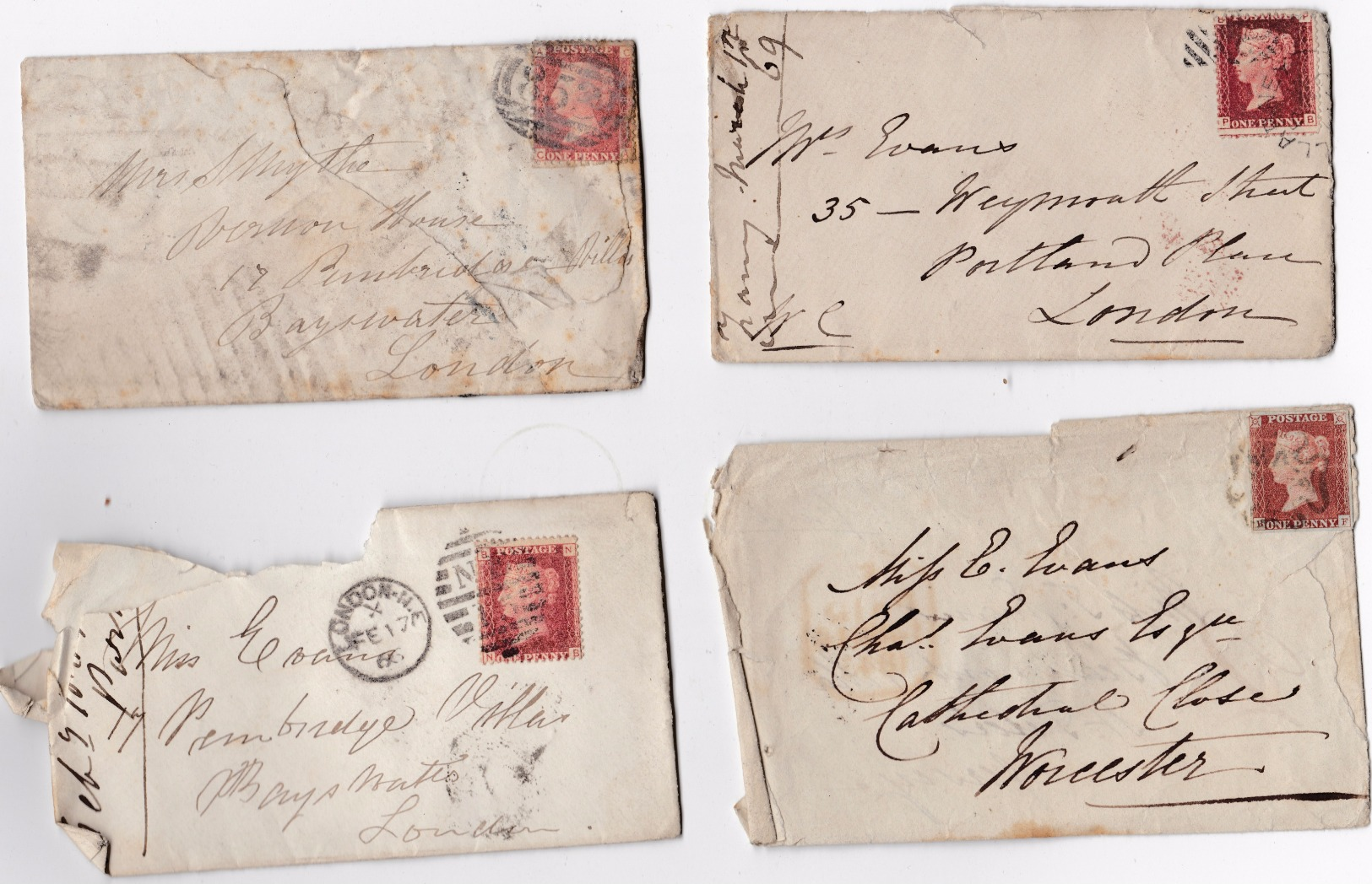 A Superb Collection Of 26 X Vintage Victorian Covers With Penny Reds All Postmarked Great Find - Covers & Documents