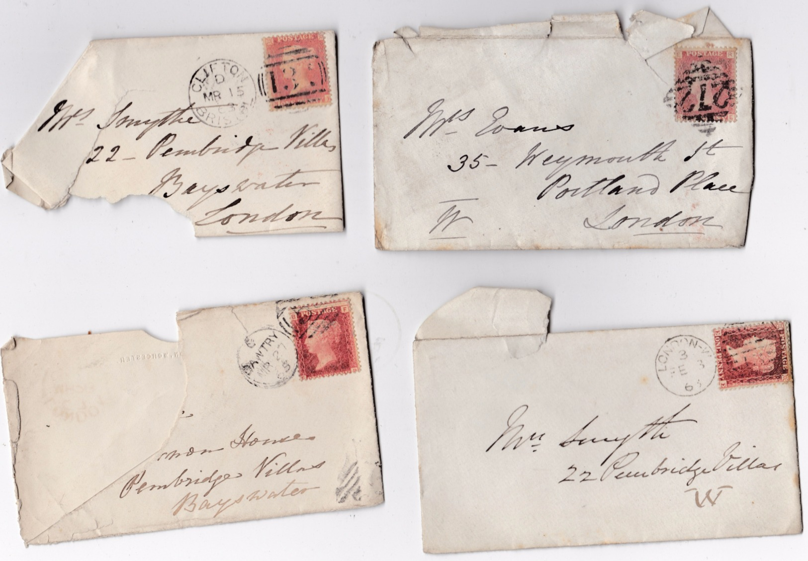 A Superb Collection Of 26 X Vintage Victorian Covers With Penny Reds All Postmarked Great Find - Lettres & Documents