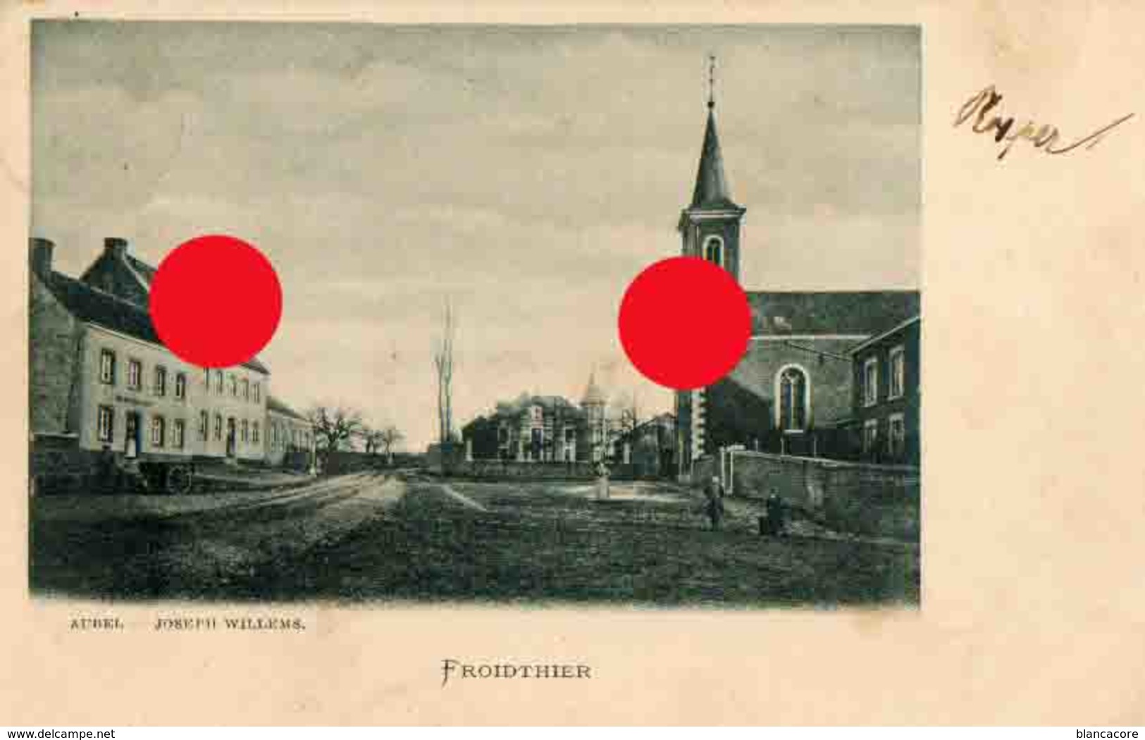 Froidthier ( Thimister Clermont ) Eglise Saint Gilles Cachet Postal 1902 - Thimister-Clermont