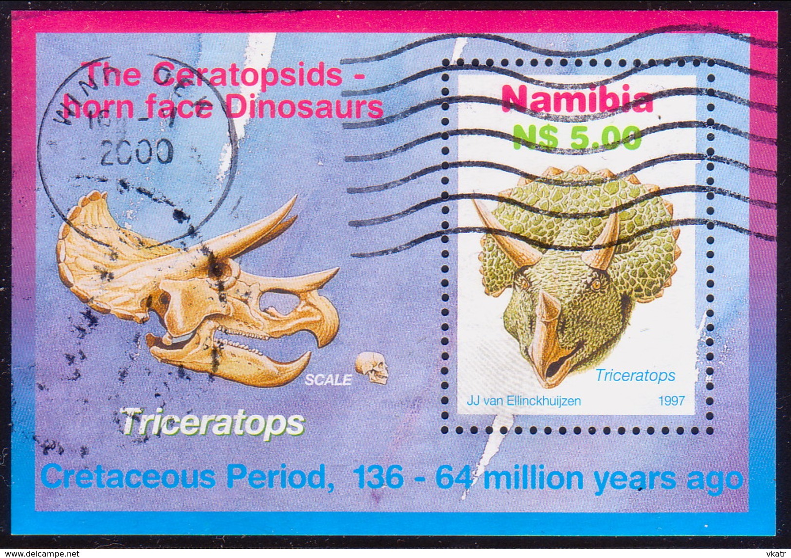 NAMIBIA 1997 SG  MS738 M/s Used Dinosaurs - Namibia (1990- ...)