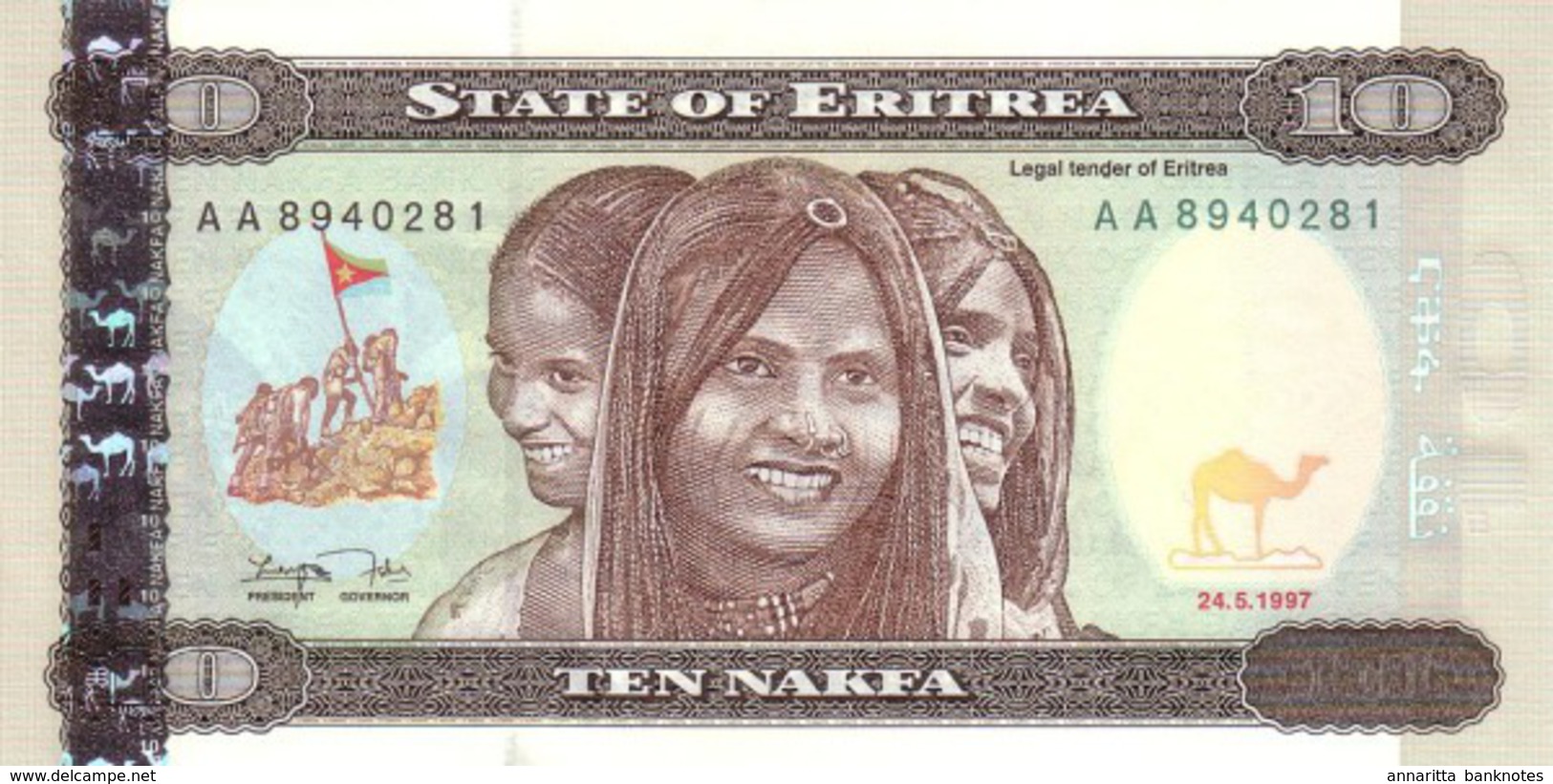 ERITREA 10 NAKFA 1997 P-3 UNC [ ER103a ] - Eritrea