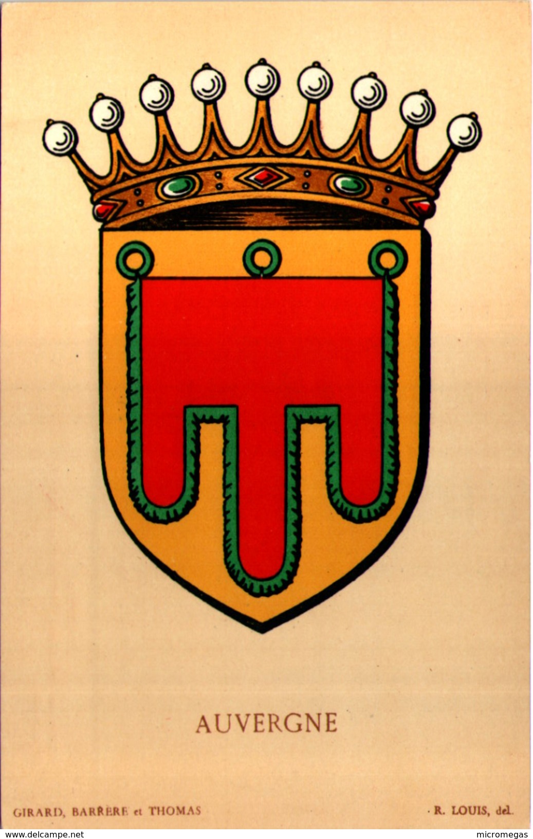 Blason AUVERGNE  - R. Louis Del. - Girard Barrere Et Thomas - Other