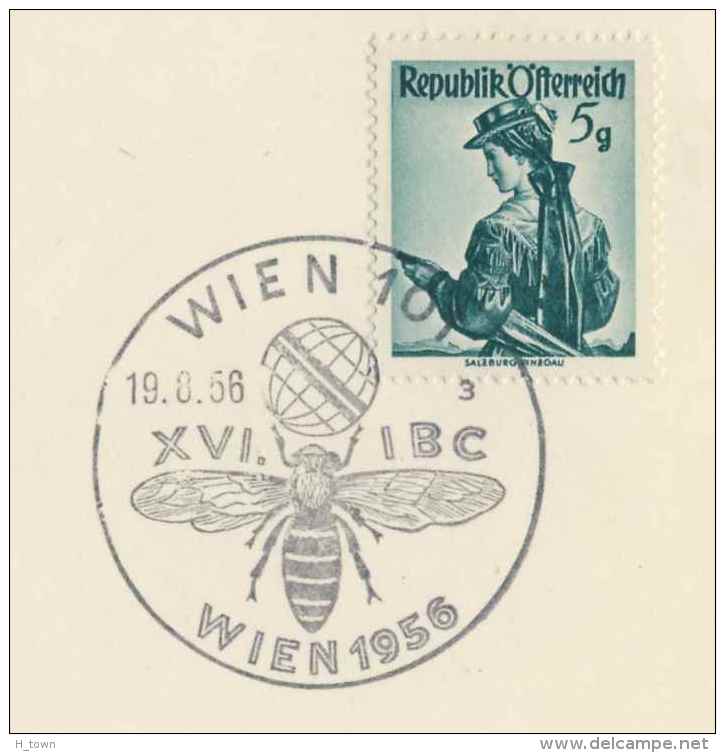 719  Congrès Apimondia, Vienne: Oblit. Temp. 1956 - Beekeepers' Congress Special Cancel From Austria. Bee Abeille - Bienen