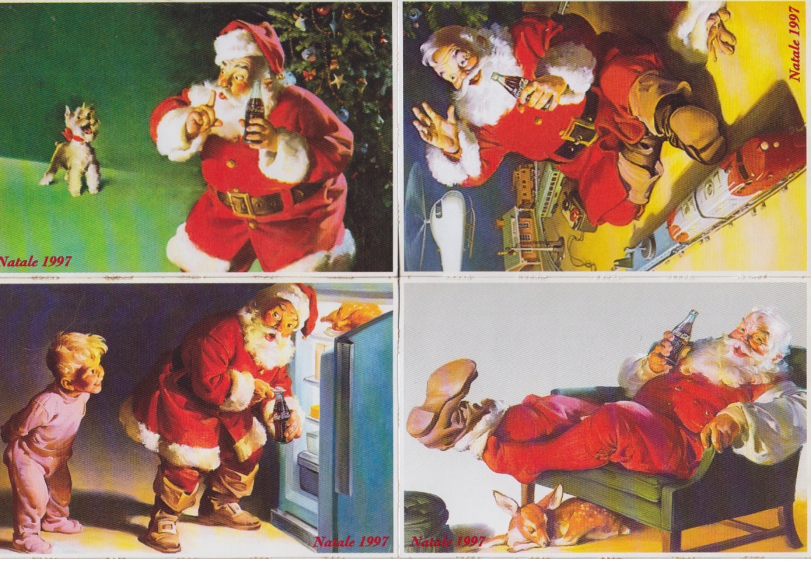 360- 4 CARTOLINE- PUBBLICITA' - "COCA COLA E BABBO NATALE" - Publicité