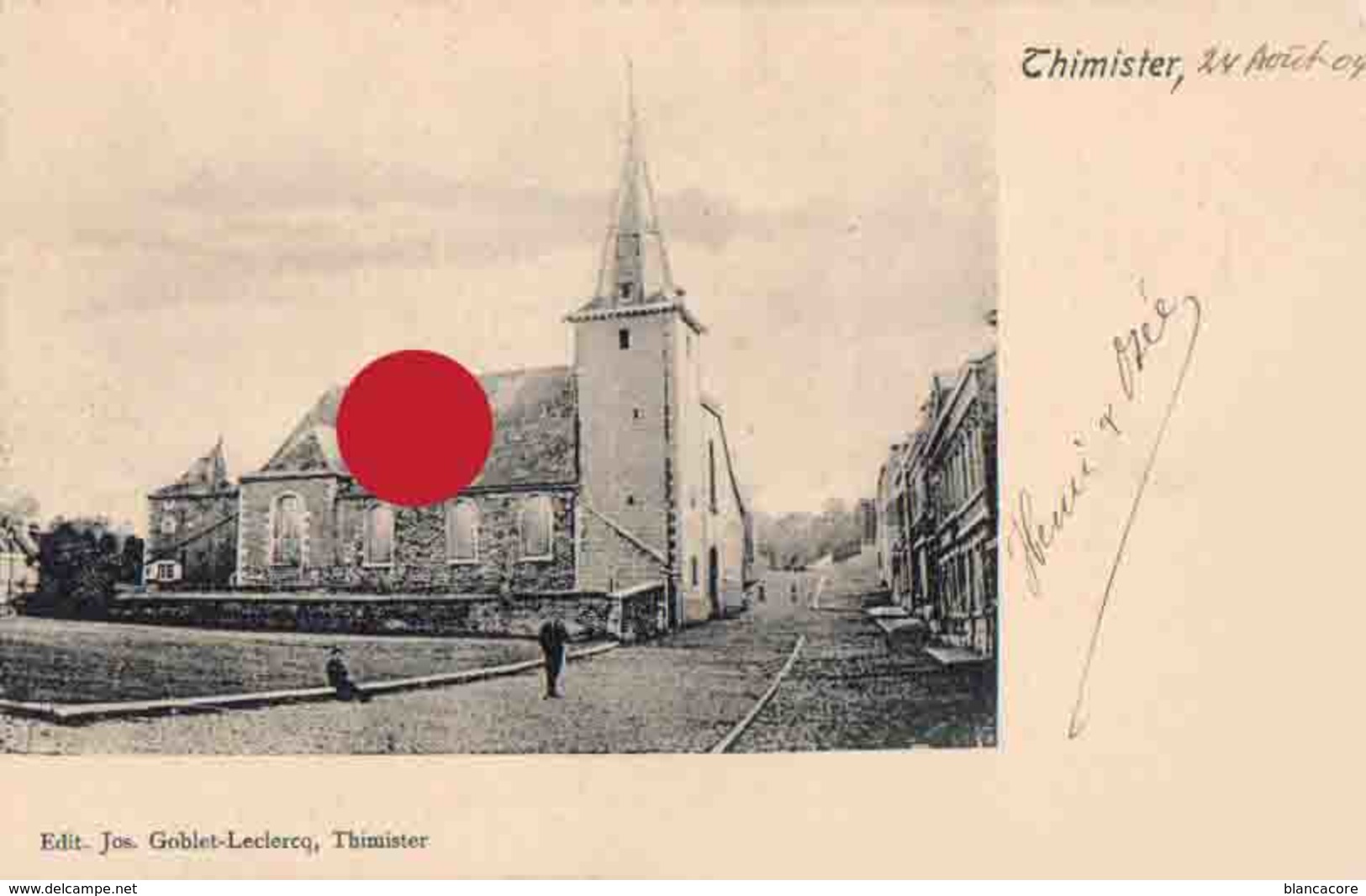 Thimister église  Cachet Postal De Thimister Clermont En 1904 - Thimister-Clermont