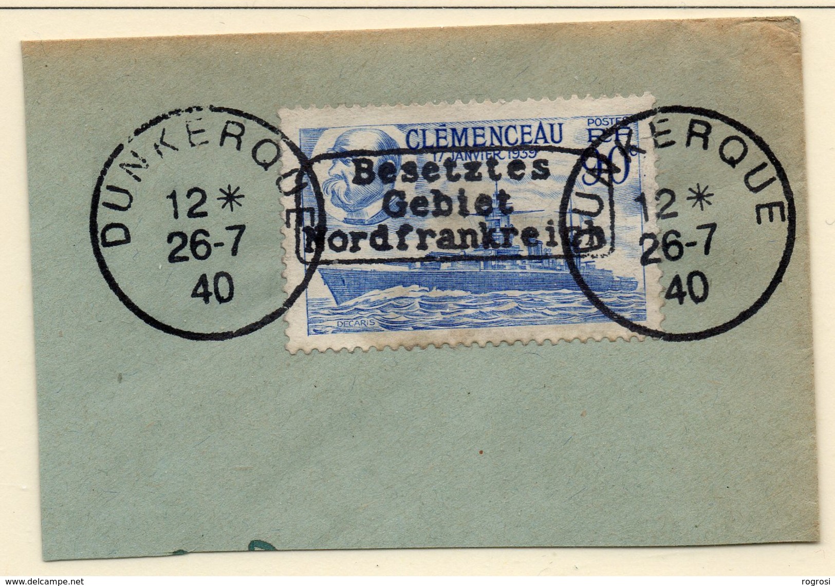 Superbe DUNKERQUE-COUDEKERQUE,sur Fragment,a Voir Absolument,tres-tres Rares - Guerre (timbres De)