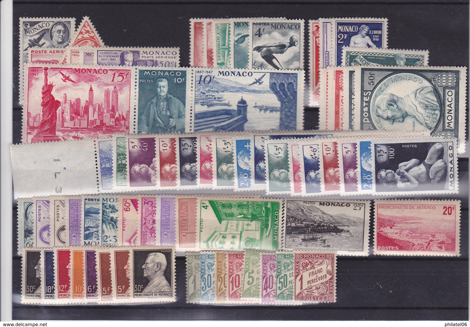 MONACO TIMBRES DONT SERIE EN BANDE DE 5 MNH**  DIVERS ET UNE BELLE LETTRE - Lots & Serien