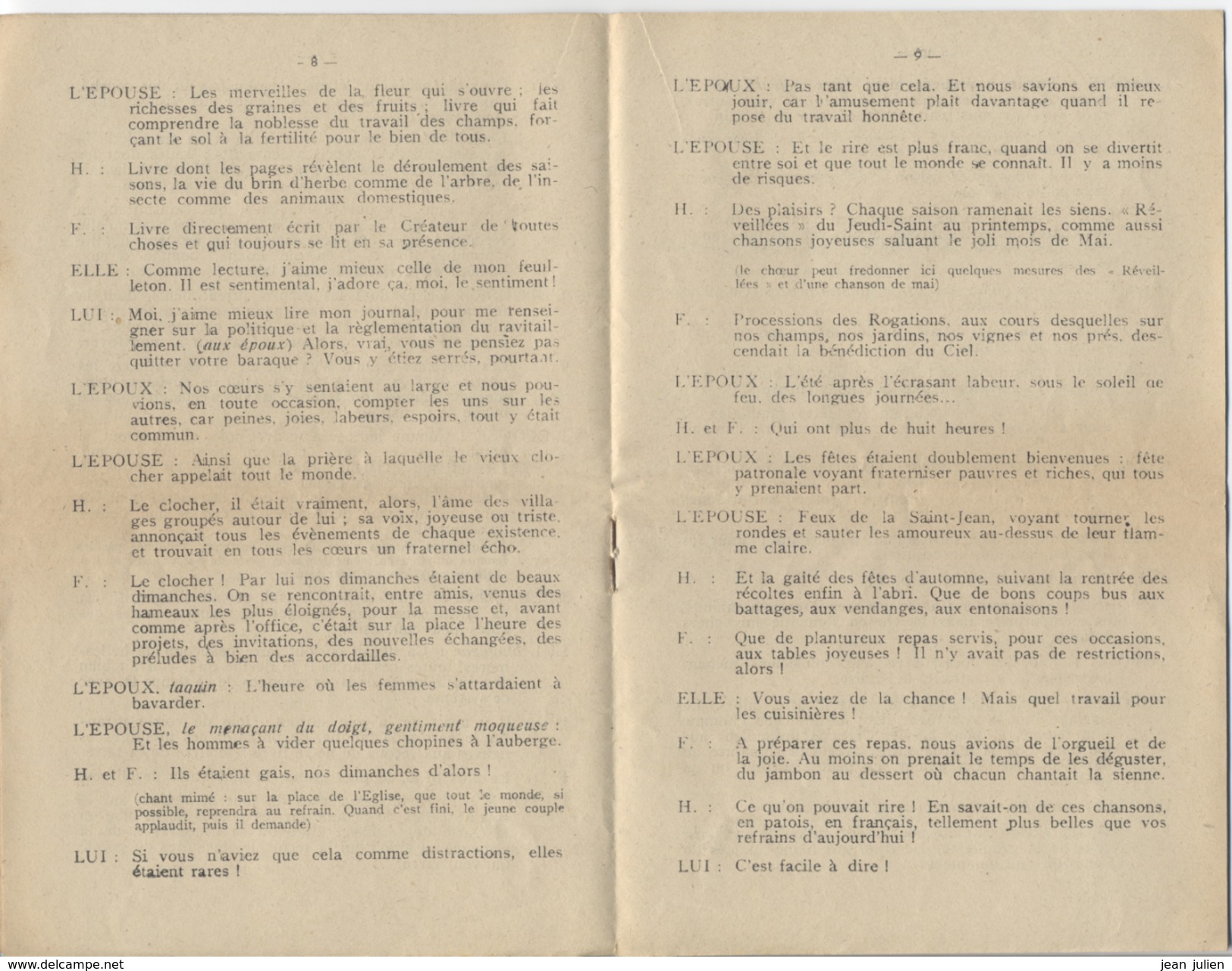 63 - AUVERGNE - PIECE De THEATRE -  " Traditions Et Renouveau "  - Jeu Scénique Et Rural - Henri FRANZ - Théâtre & Déguisements