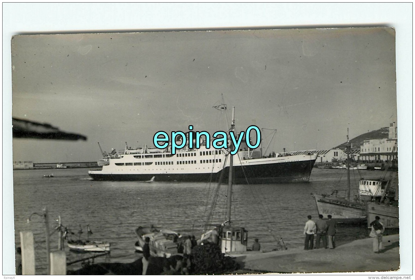 ESPAGNE - CEUTA ( CARTE PHOTO Du Port - Arrivée Du Bateau Virgen De L'Africa - Courrier - Ceuta