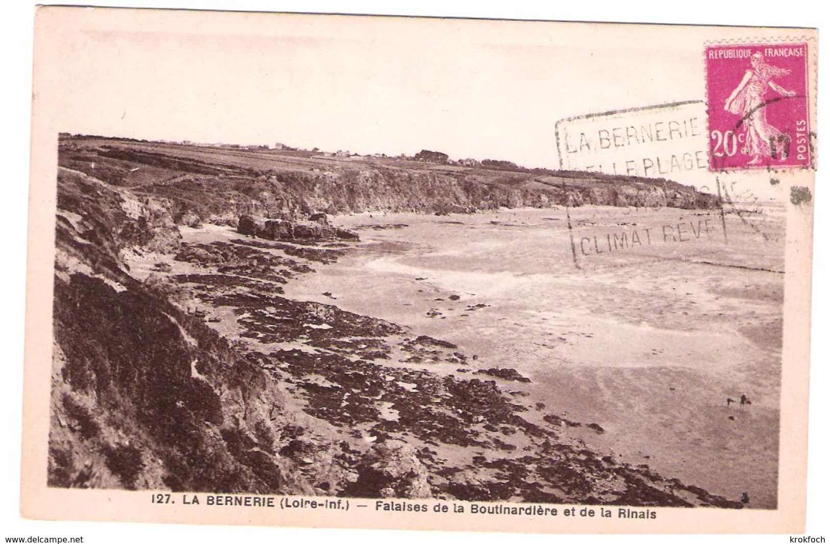 La Bernerie 44 - 1934 - Daguin Sur Semeuse - Plage - Mechanical Postmarks (Advertisement)