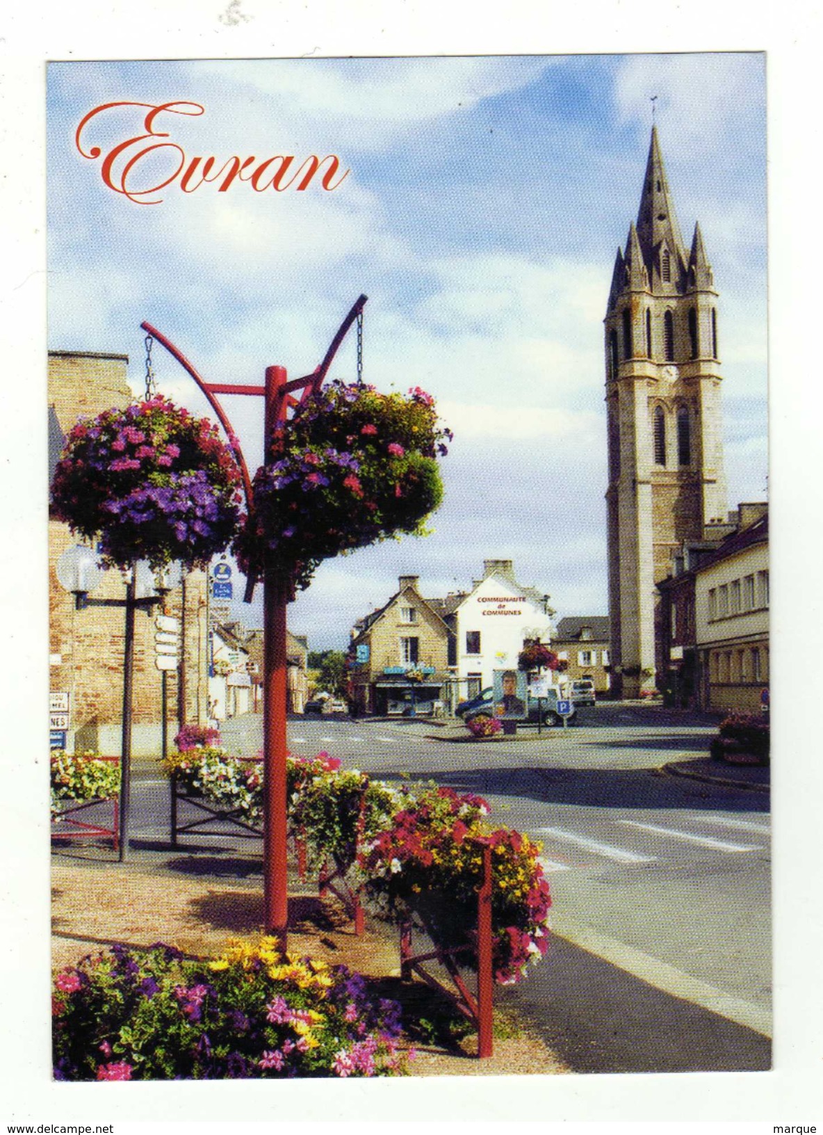 Cpm EVRAN Place Jean Perrin Et Eglise Saint Pierre - Evran