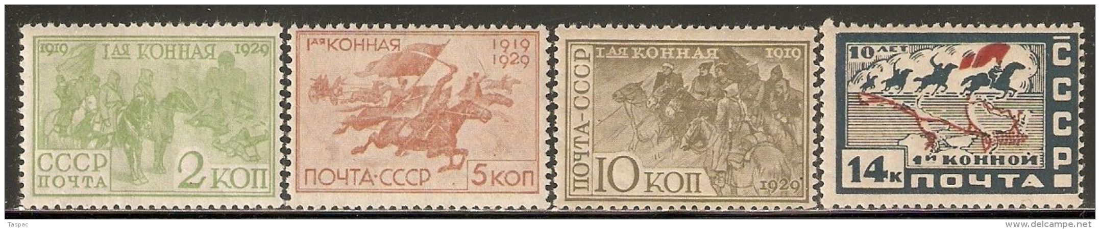 Russia / Soviet Union 1930 Mi# 385-387 * MH - 1st Red Cavalry Army, 10th Anniv. - Unused Stamps