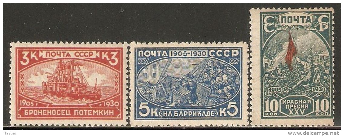 Russia / Soviet Union 1930 Mi# 394-396 A * MH - Revolution Of 1905, 25th Anniv. - Nuevos