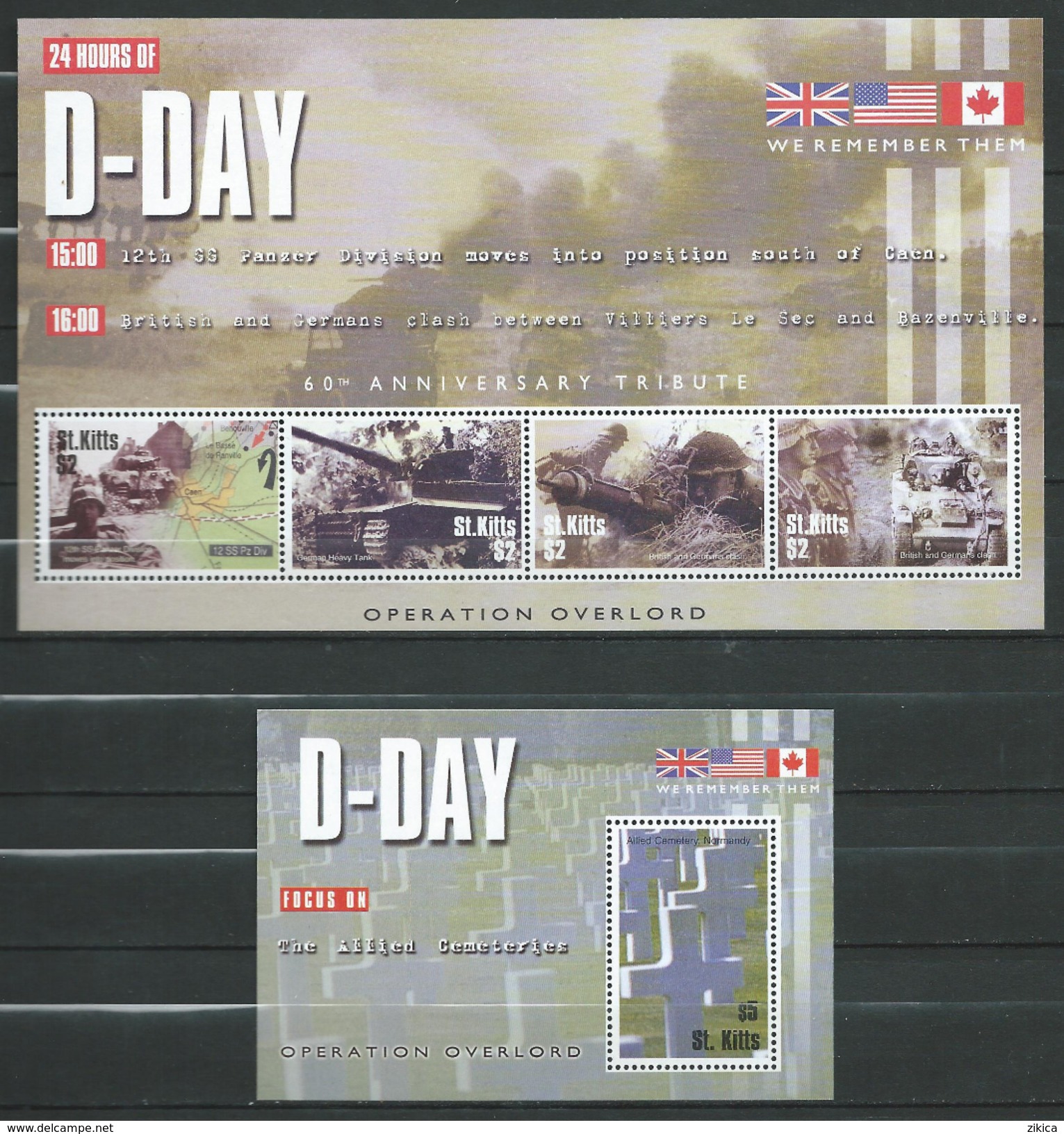 St.Kitts 2004 The 60th Anniversary Of D-Day Landings.Normandy.2 S/S.MNH. - St.Kitts-et-Nevis ( 1983-...)